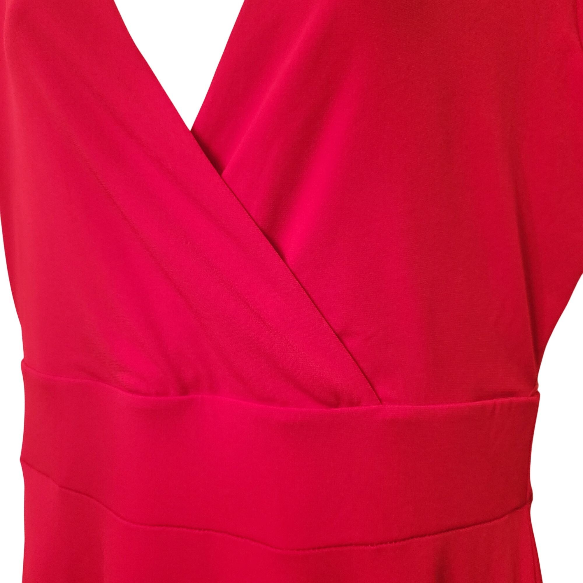 Brooks Brothers Brooks Brothers Red Faux Wrap Surplice Dress M Petal Sleeves Size M / US 6-8 / IT 42-44 - 3 Thumbnail