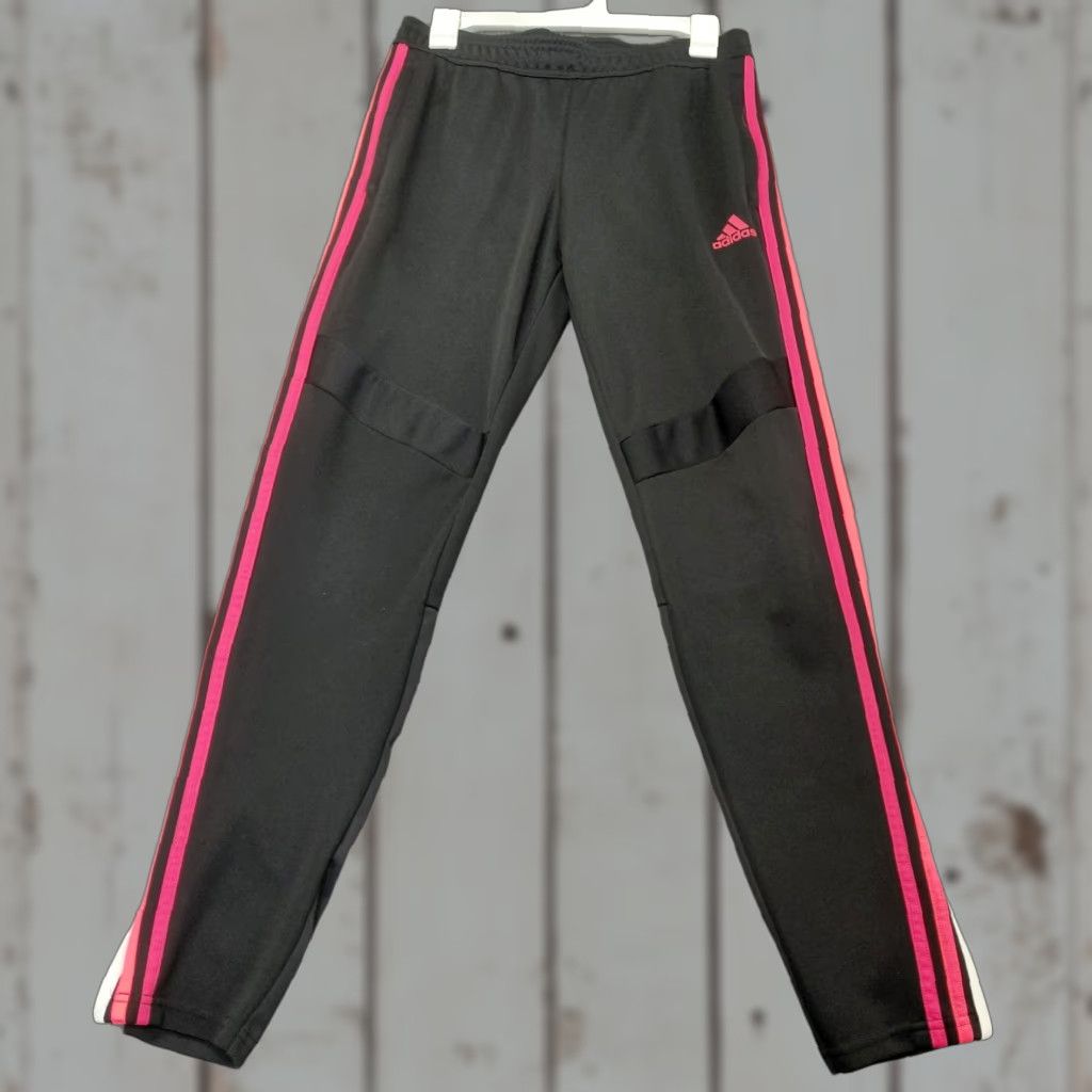 Adidas Adidas Pants Womens Size Medium Black Stripes Shock Pink Orange Soccer Training Track Pants Athletic Womens M Black/Pink Stripes Soccer Training Size 32" / US 10 / IT 46 - 1 Thumbnail