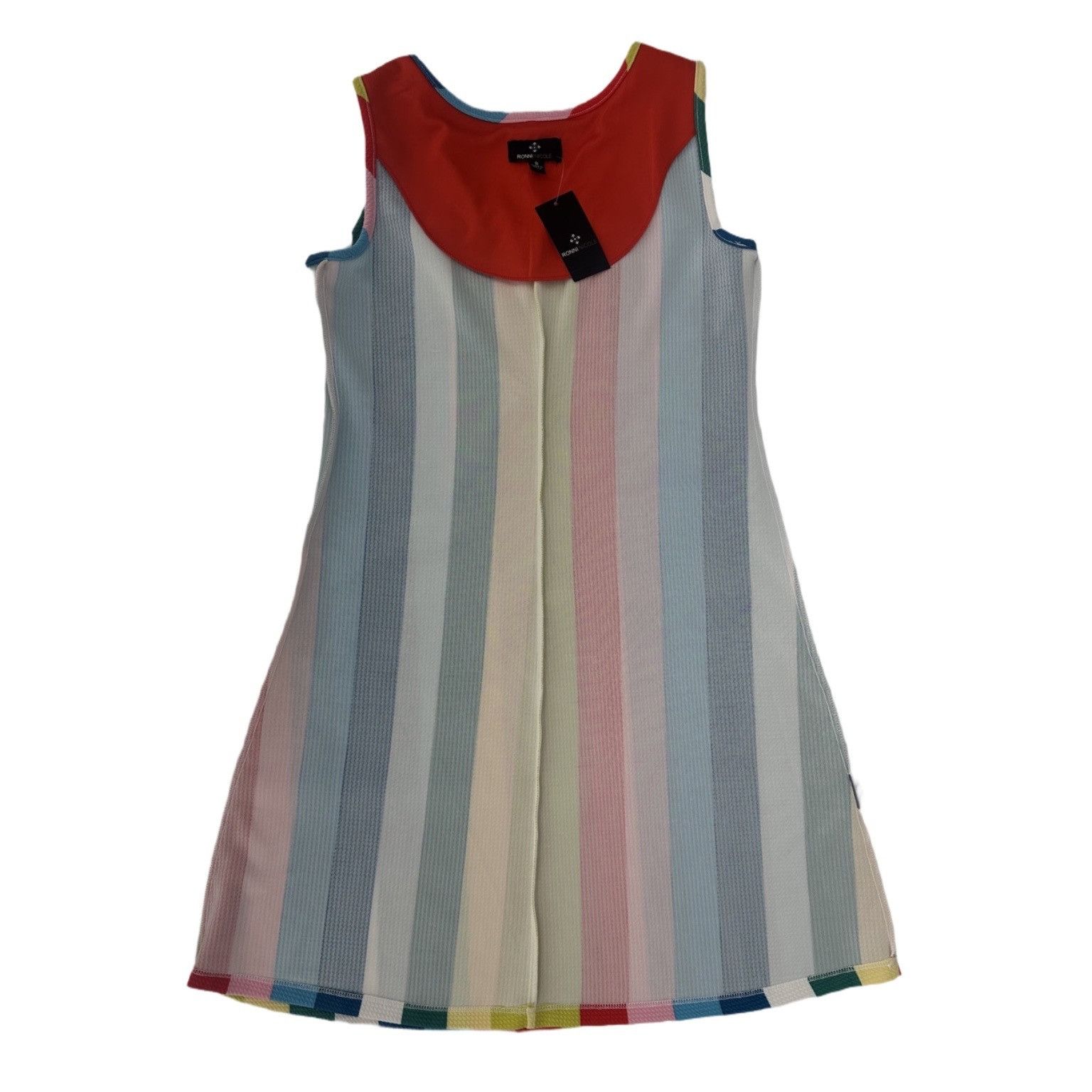 Other NWT Bright Rainbow Stripe Trapeze Waffle Knit Beach Cover Up Size S / US 4 / IT 40 - 4 Thumbnail