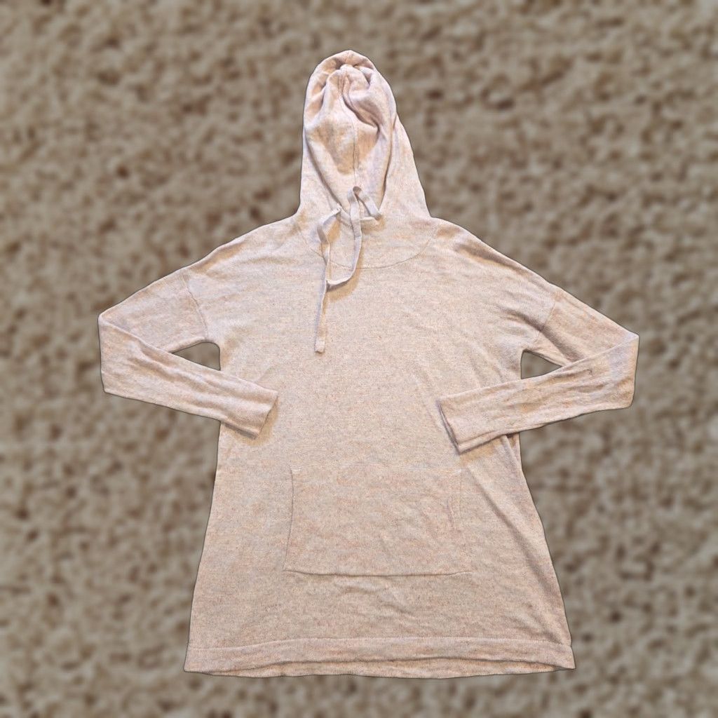 J. Jill J. Jill Sweater Womens PS Petite Pink Tan Knit Hoodie Pockets Soft Casual Pullover Long Sleeve Size S / US 4 / IT 40 - 1 Thumbnail
