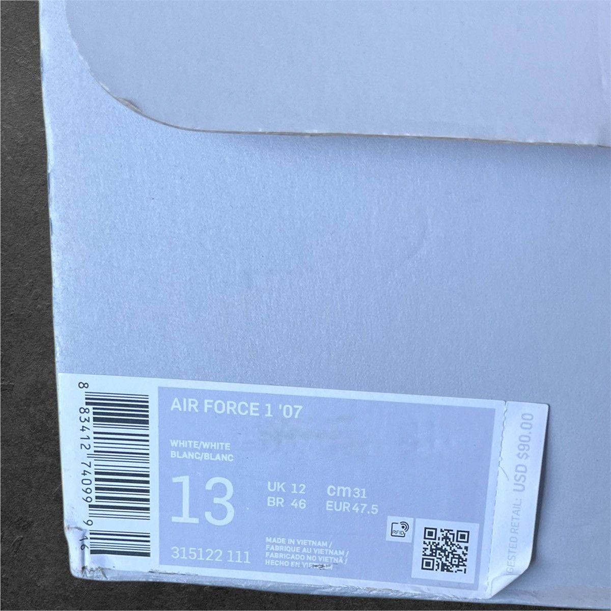 Nike White Nike Air Force 1s. Size US 13 / EU 46 - 12 Thumbnail