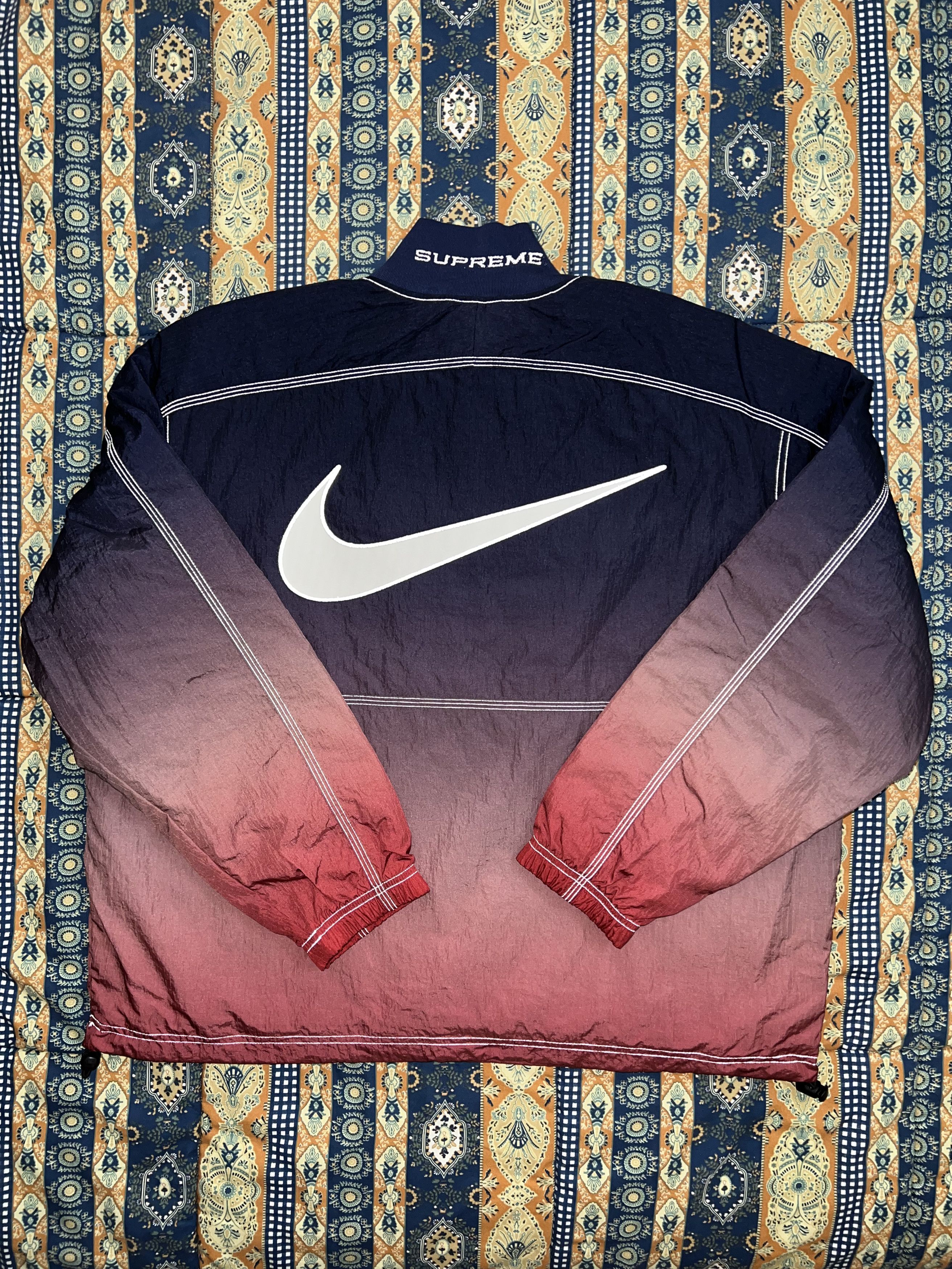 image of Nike Ripstop Pullover Multicolor Blue Red Anorak, Men's (Size Small)