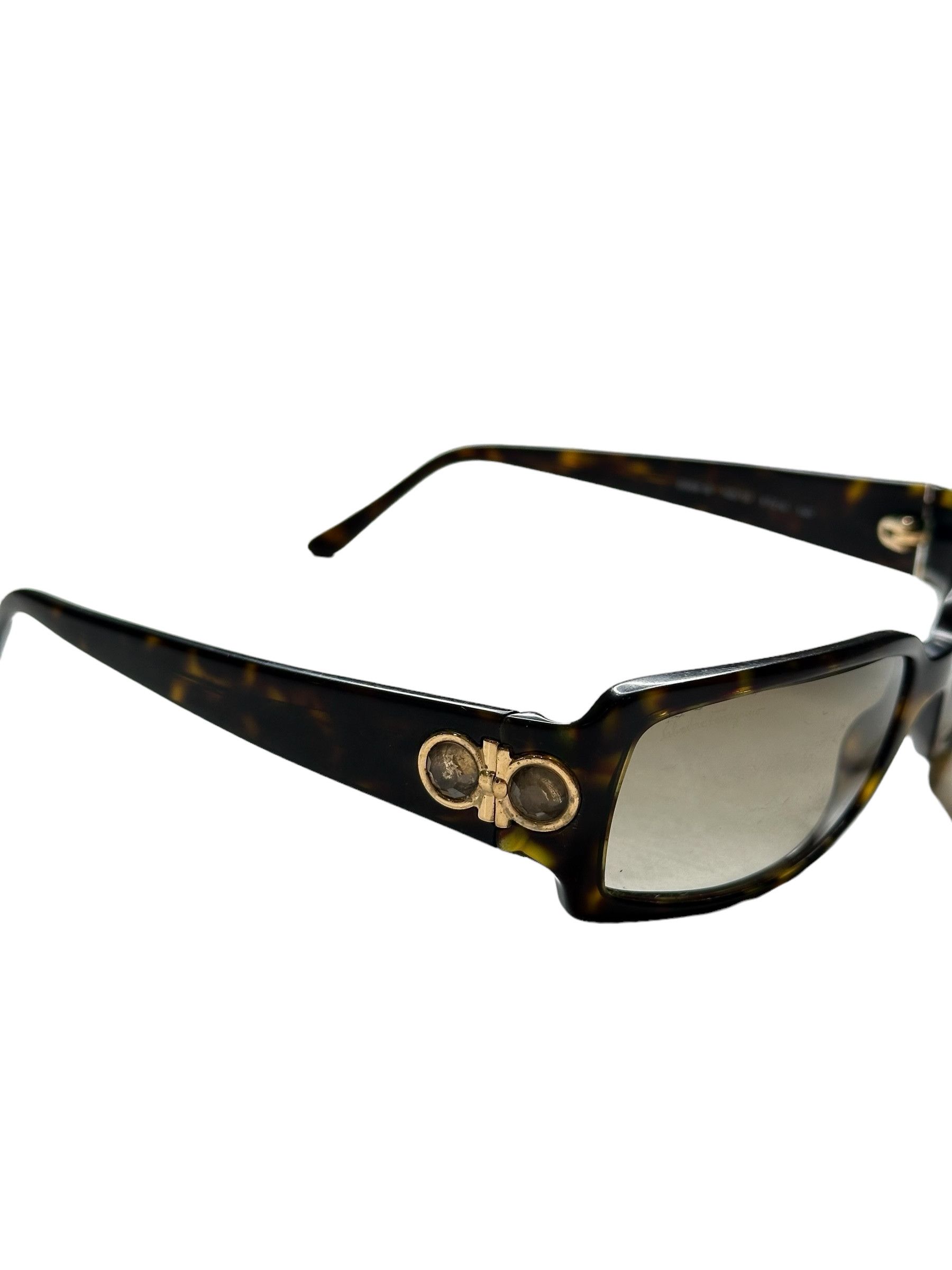 Salvatore Ferragamo Ferragamo Icon Logo Swarovski Stoned Sunglasses Size ONE SIZE - 3 Thumbnail