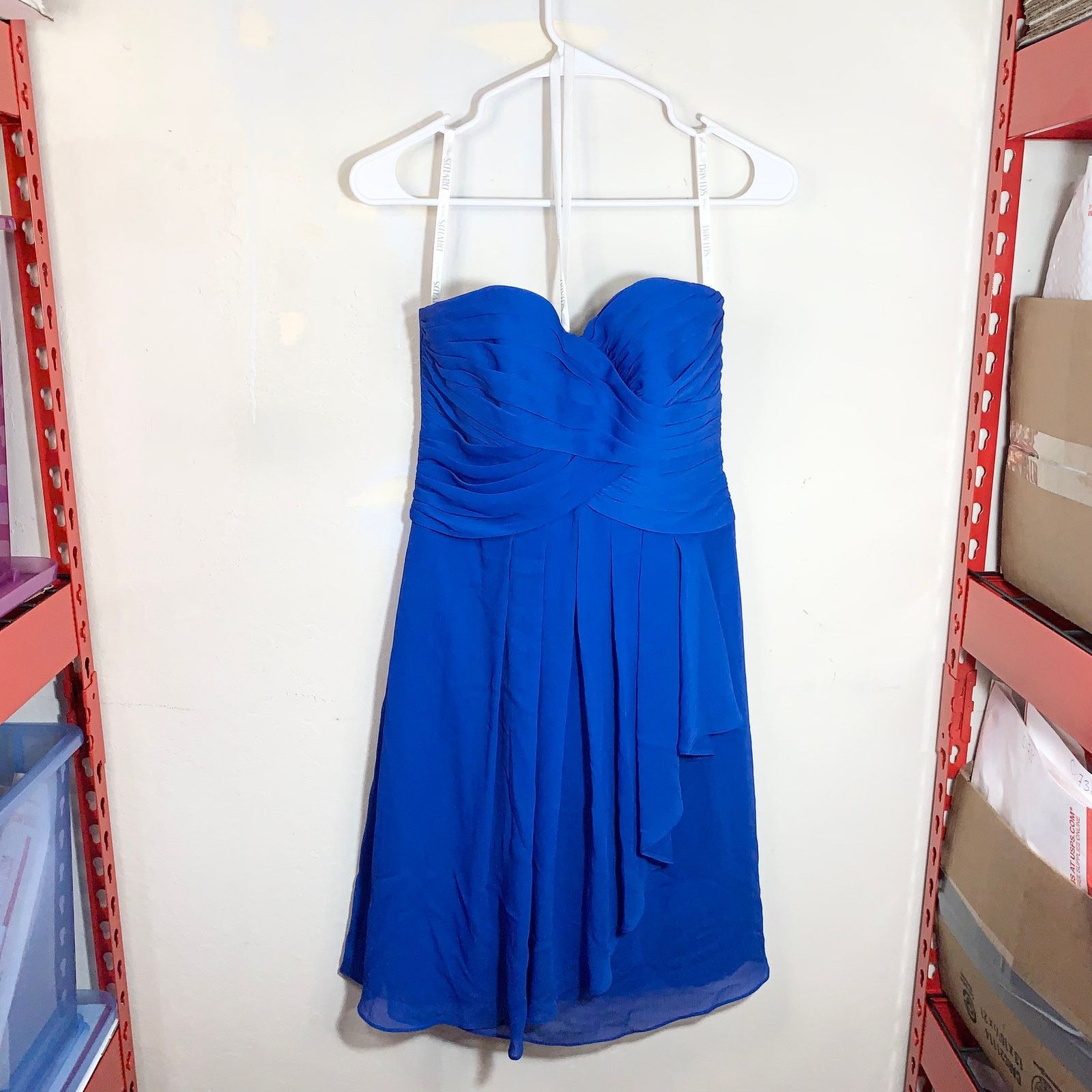 Other David's Bridal Blue Chiffon Mini Dress Size 2 Size XS / US 0-2 / IT 36-38 - 1 Thumbnail