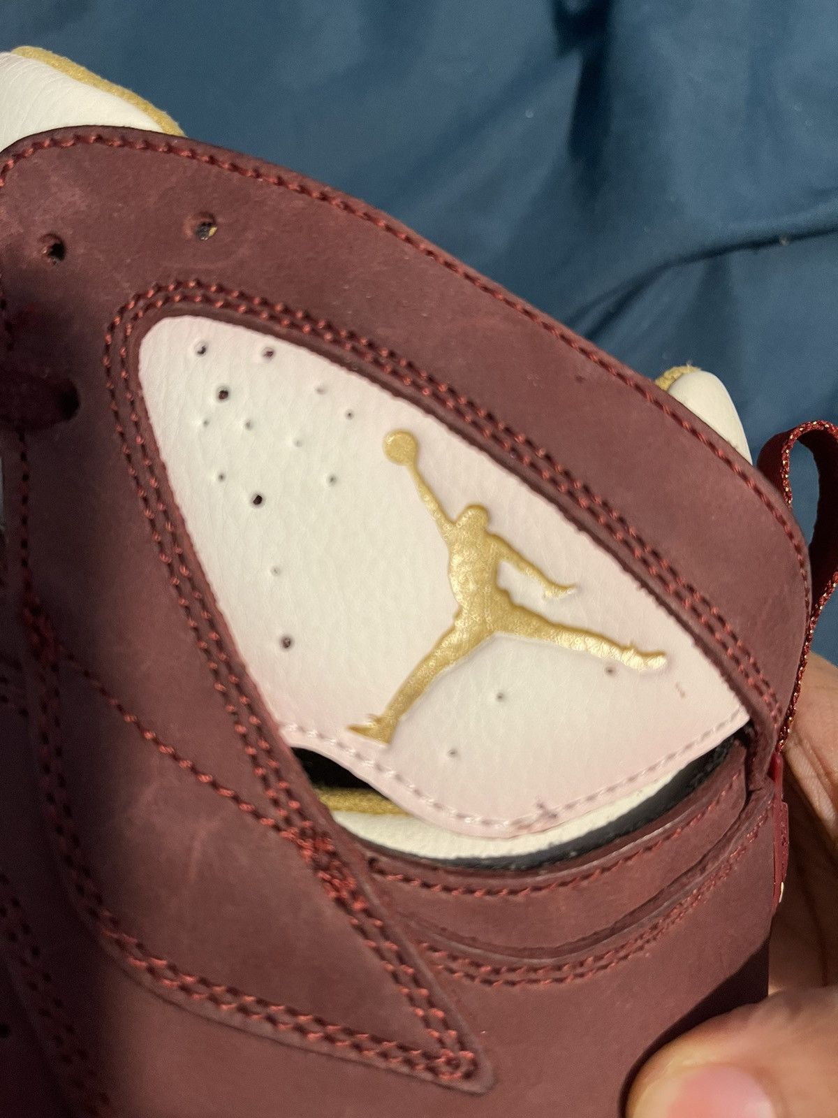 image of Jordan Nike Jordan 7 Cigar Shoes in Burgandy, Men's (Size 12)