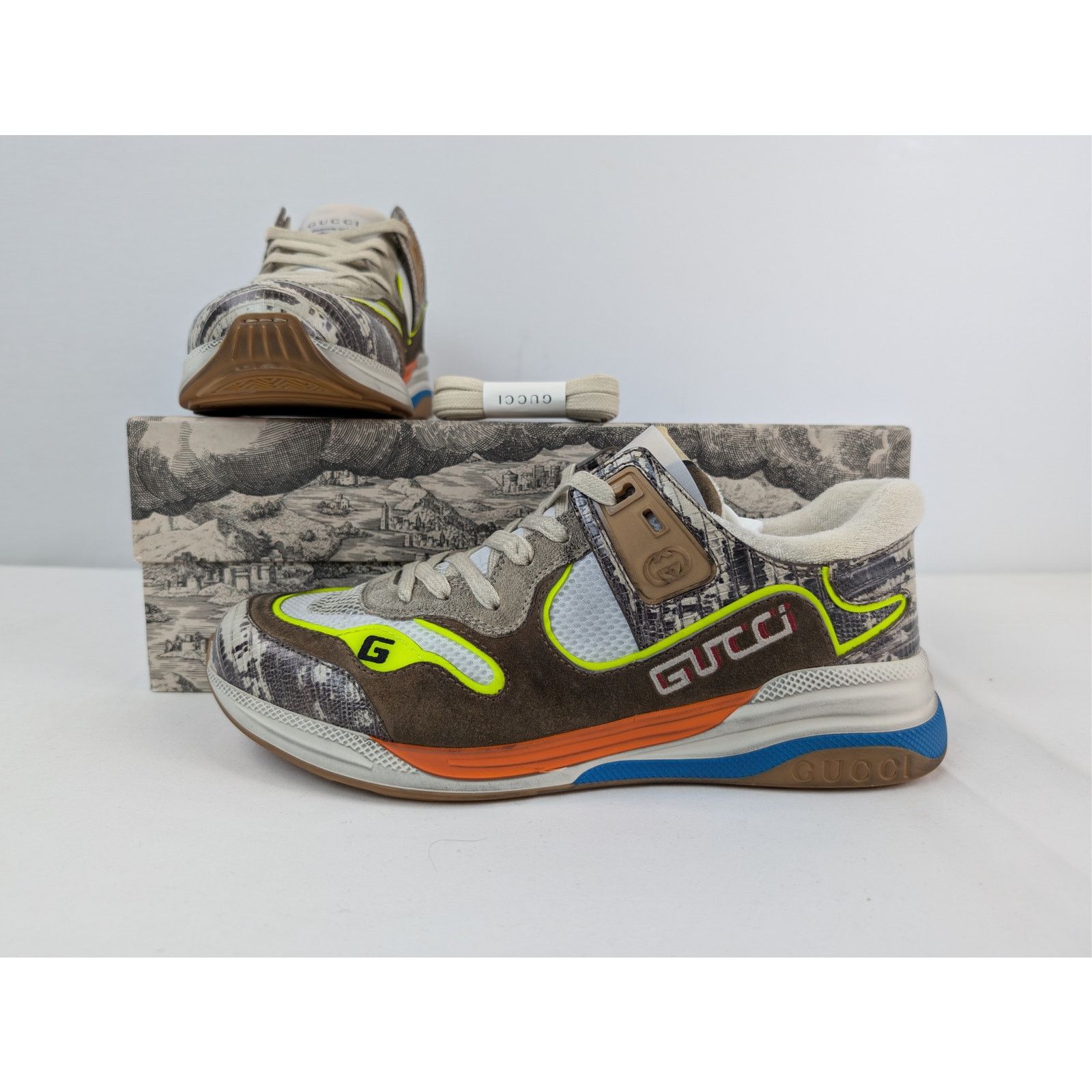 Gucci o1rshd1 Ultrapace Low-Top Sneaker Rock Tejus Printed / Brown Size US 8.5 / EU 41-42 - 20 Thumbnail