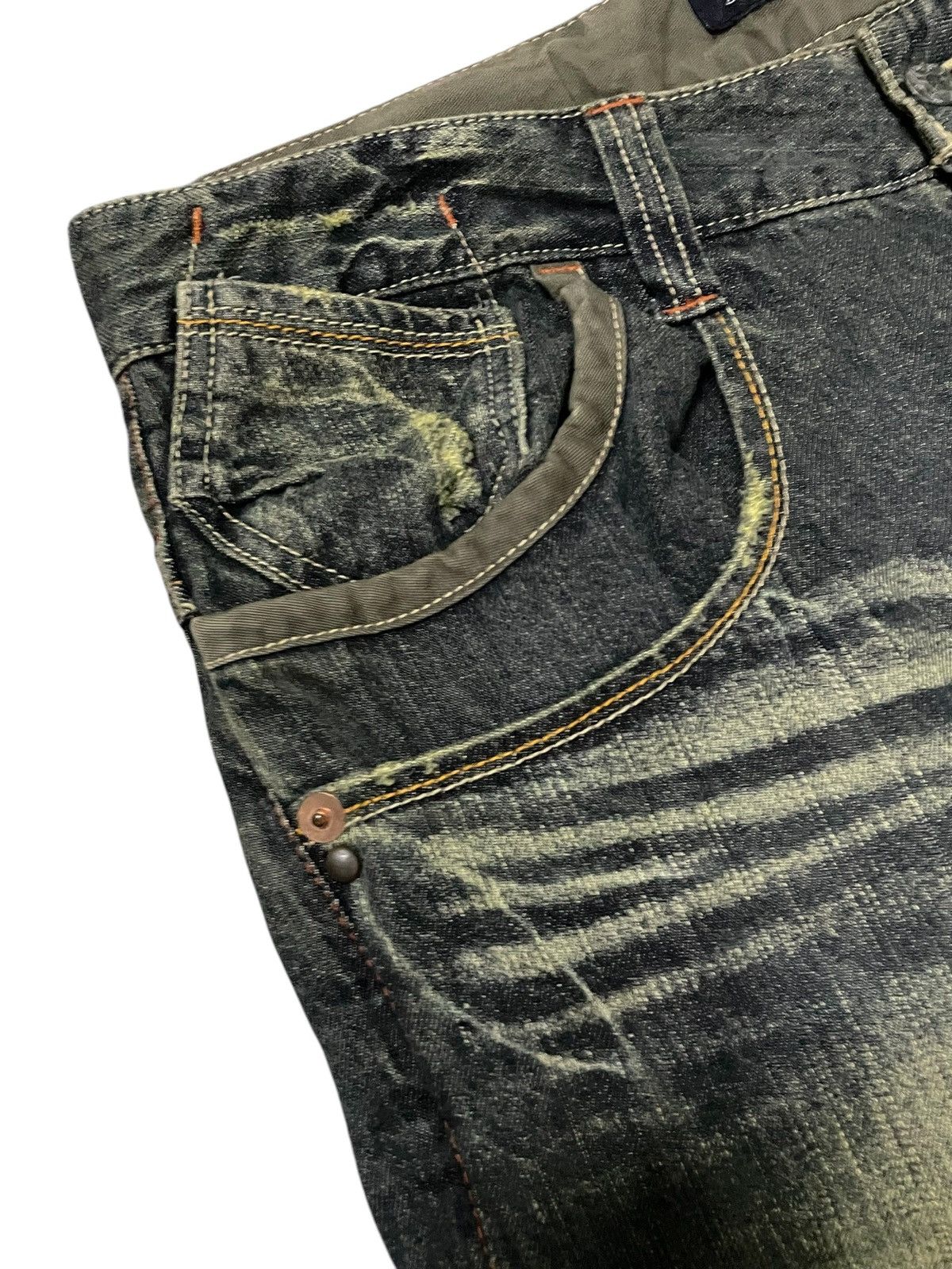 Hysteric Glamour × Roots Root Three Japan Muddy Green Flare Embroidered Native Jeans Size US 34 / EU 50 - 11 Thumbnail