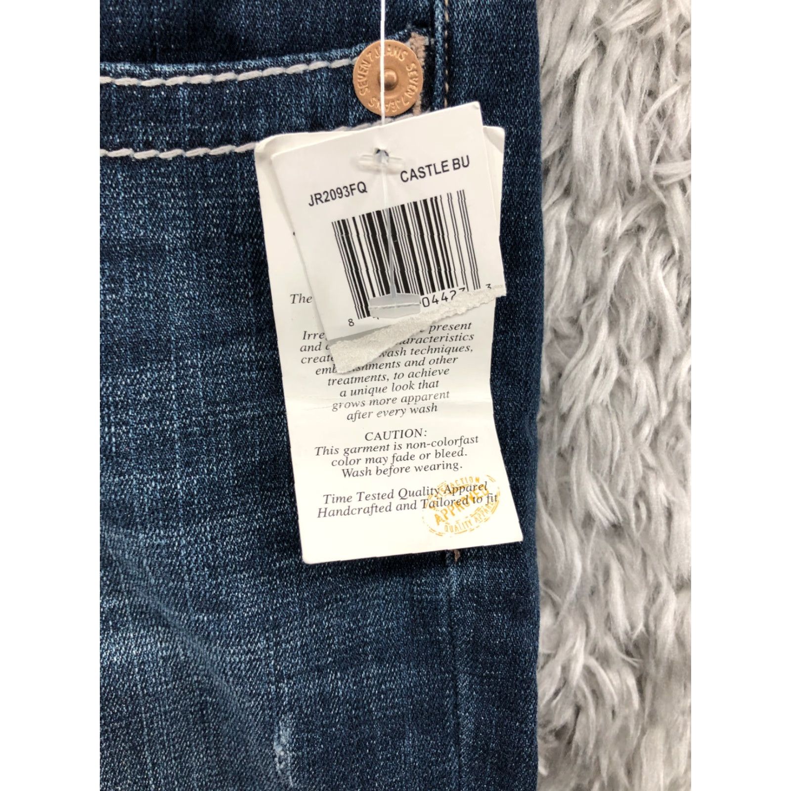 Vintage Seven7 Shorts Womens Bermuda Denim Dark Blue Jean Size 25 Mid Rise 5-Pocket Logo Angel Casual Womens Jeans Size 42" / US 20 - 4 Thumbnail