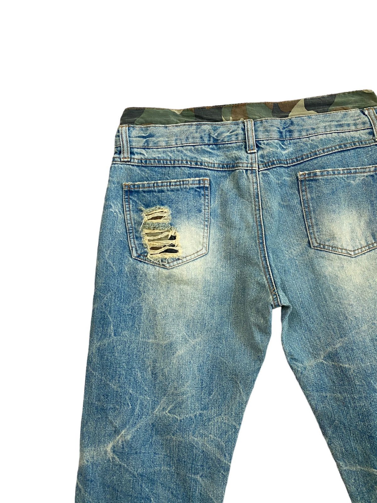 Japanese Brand Vintage Double Waist Acid Wash Camo Junya Watanabe Style Size US 30 / EU 46 - 9 Thumbnail