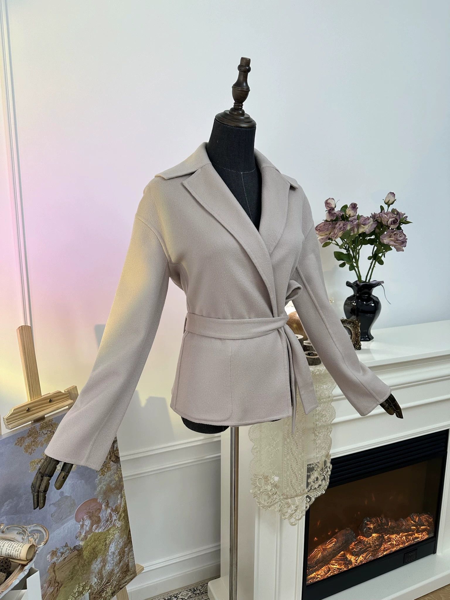 Hermes Hermes double face cashmere tie-front wmn blush pink 40 99 Size M / US 6-8 / IT 42-44 - 2 Thumbnail
