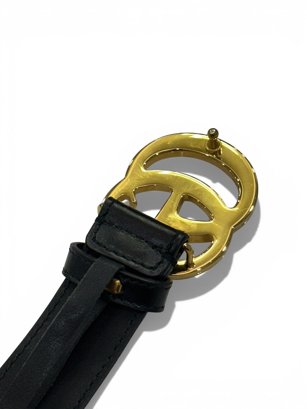 Gucci Gucci Black Gold GG Buckle Belt Size ONE SIZE - 4 Thumbnail
