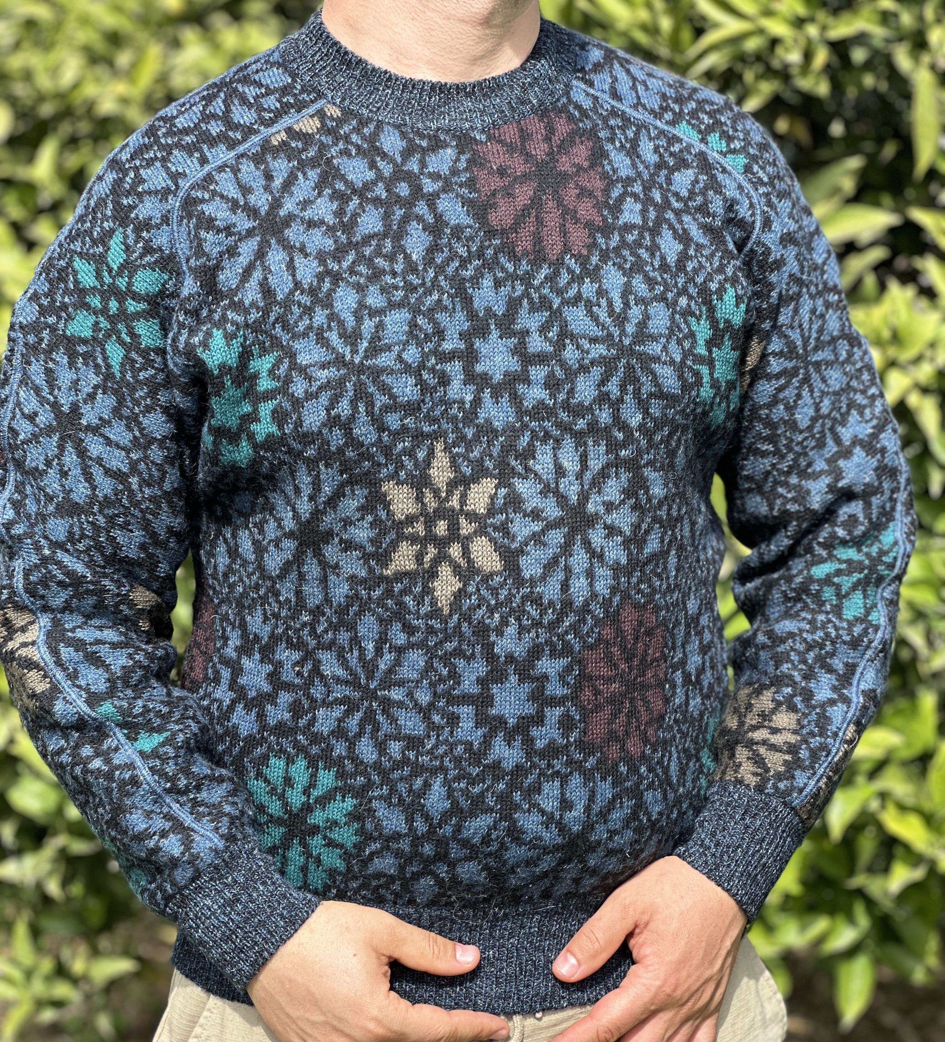 Missoni 90s Missoni Uomo Floral Knit Navy Cardigan Sweater Size M 50 Size US M / EU 48-50 / 2 - 5 Thumbnail