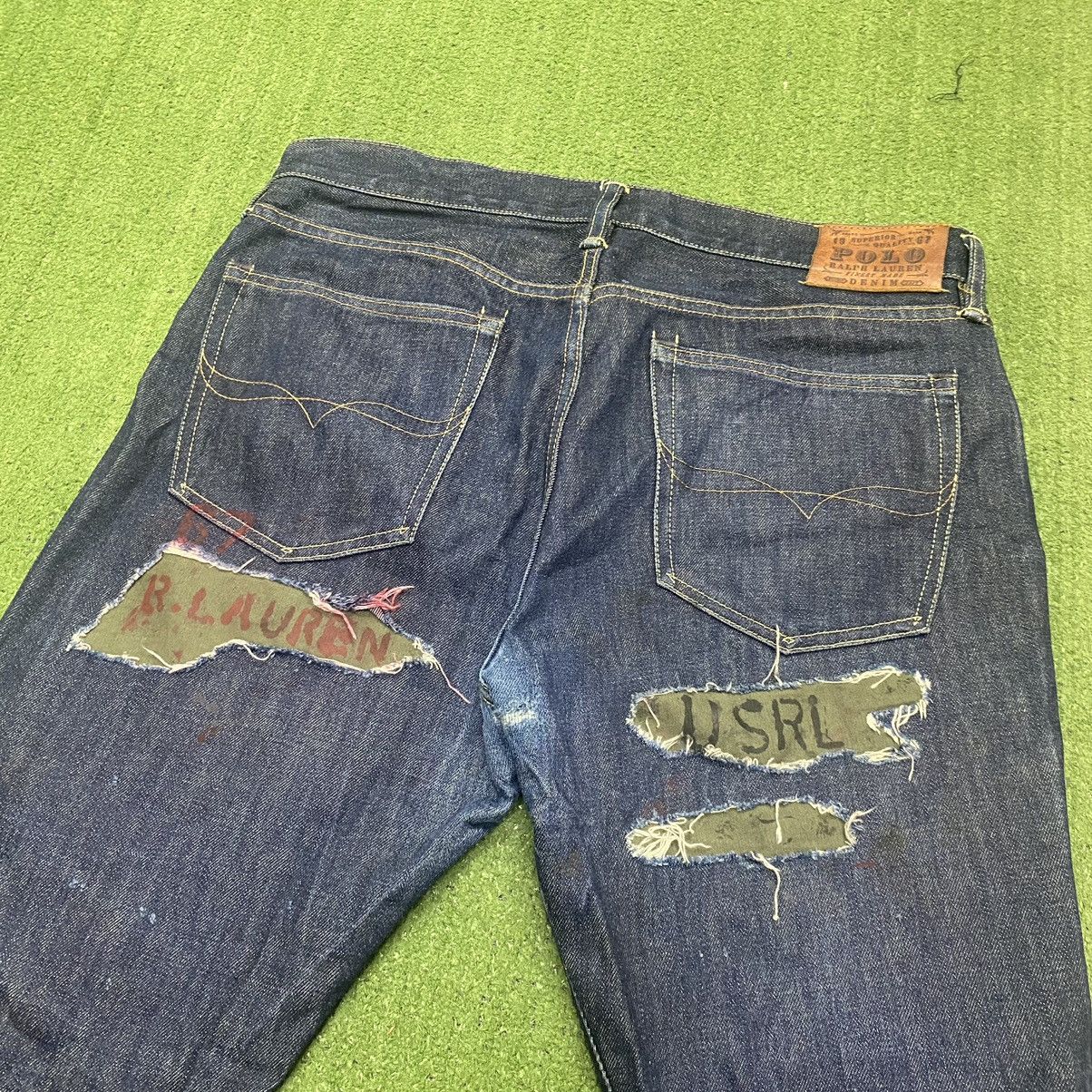 Polo Ralph Lauren W34-36 Polo Ralph Lauren Distressed Denim Jeans Army Ripped Size US 34 / EU 50 - 10 Thumbnail