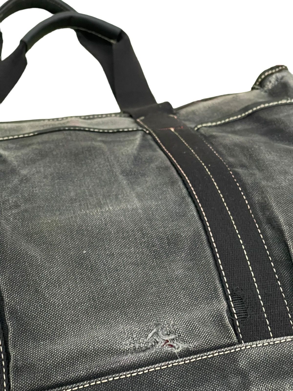 Issey Miyake Issey Miyake Tote Bag Distress Leather Cotton Canvas 3🟩 Size ONE SIZE - 11 Thumbnail