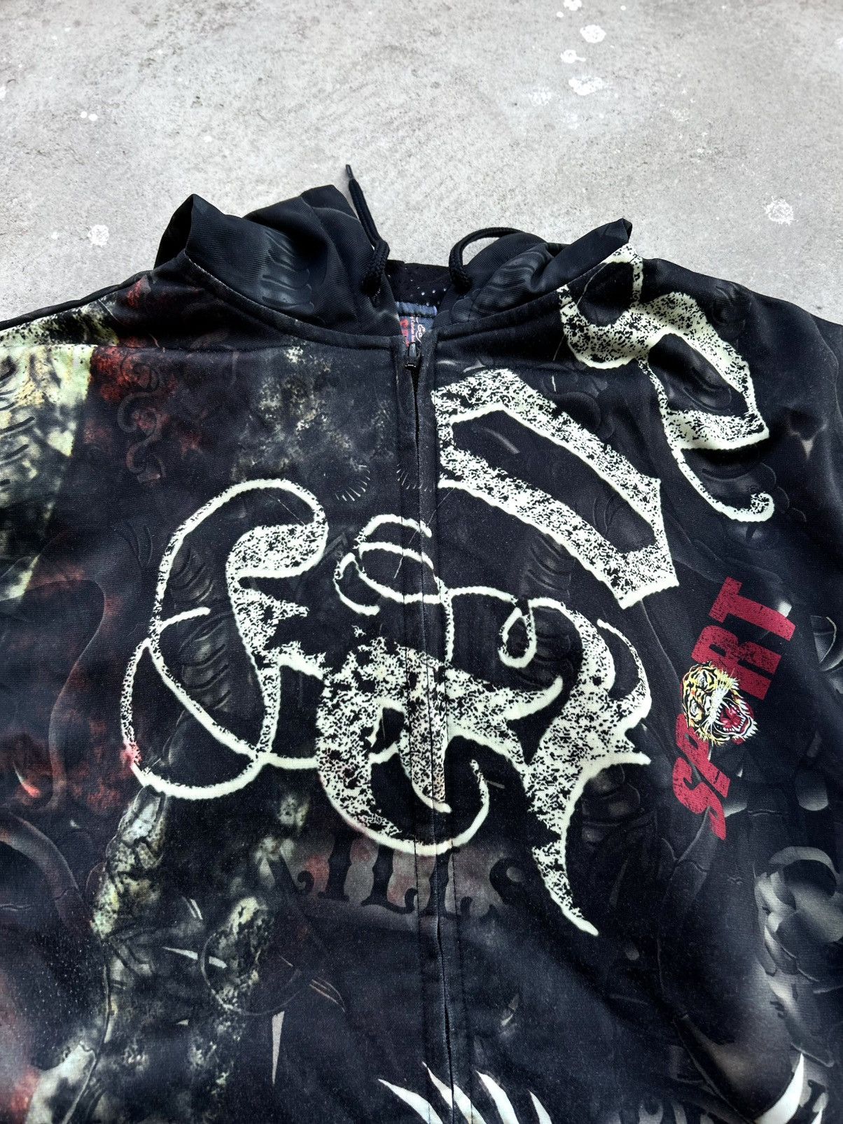 Ed Hardy CRAZY VINTAGE ED HARDY LOS ANGELES ZIPPER HOODIE Size US L / EU 52-54 / 3 - 14 Thumbnail