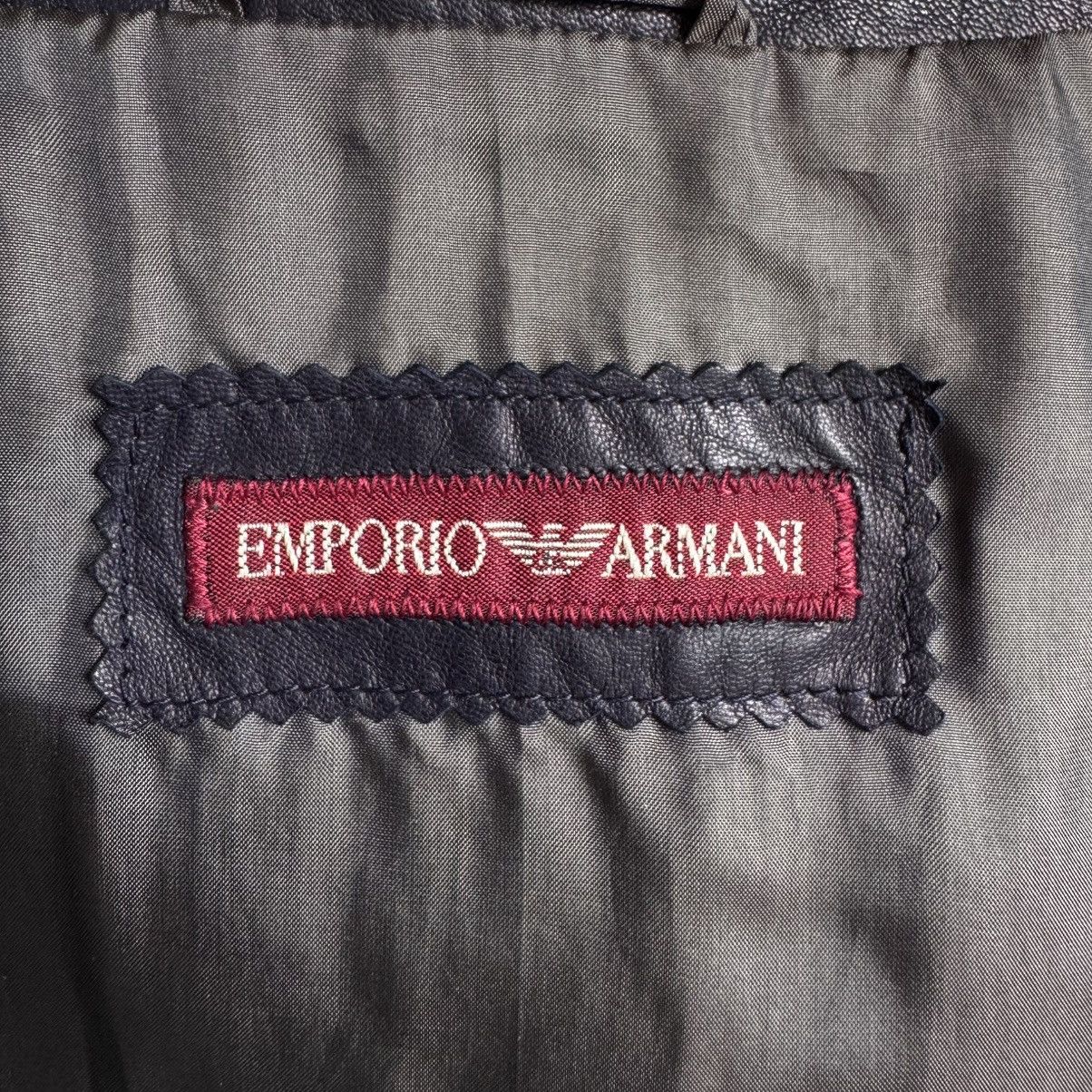 Emporio Armani Emporio Armani 1980’s Collarless Cropped Lamb Leather Jacket Size US M / EU 48-50 / 2 - 6 Thumbnail