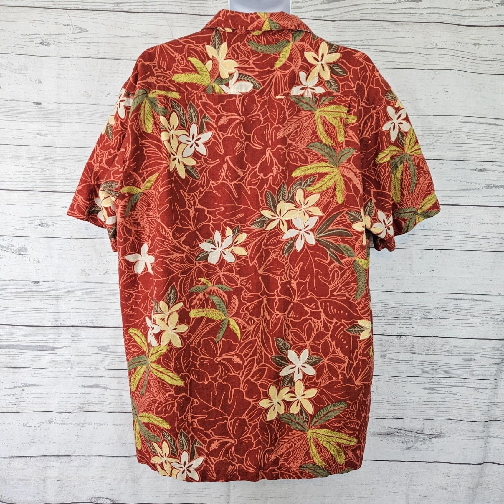 Vintage Columbia Men Button Up Shirt XL Red Floral Linen Blend Short Sleeve Size US XL / EU 56 / 4 - 3 Thumbnail
