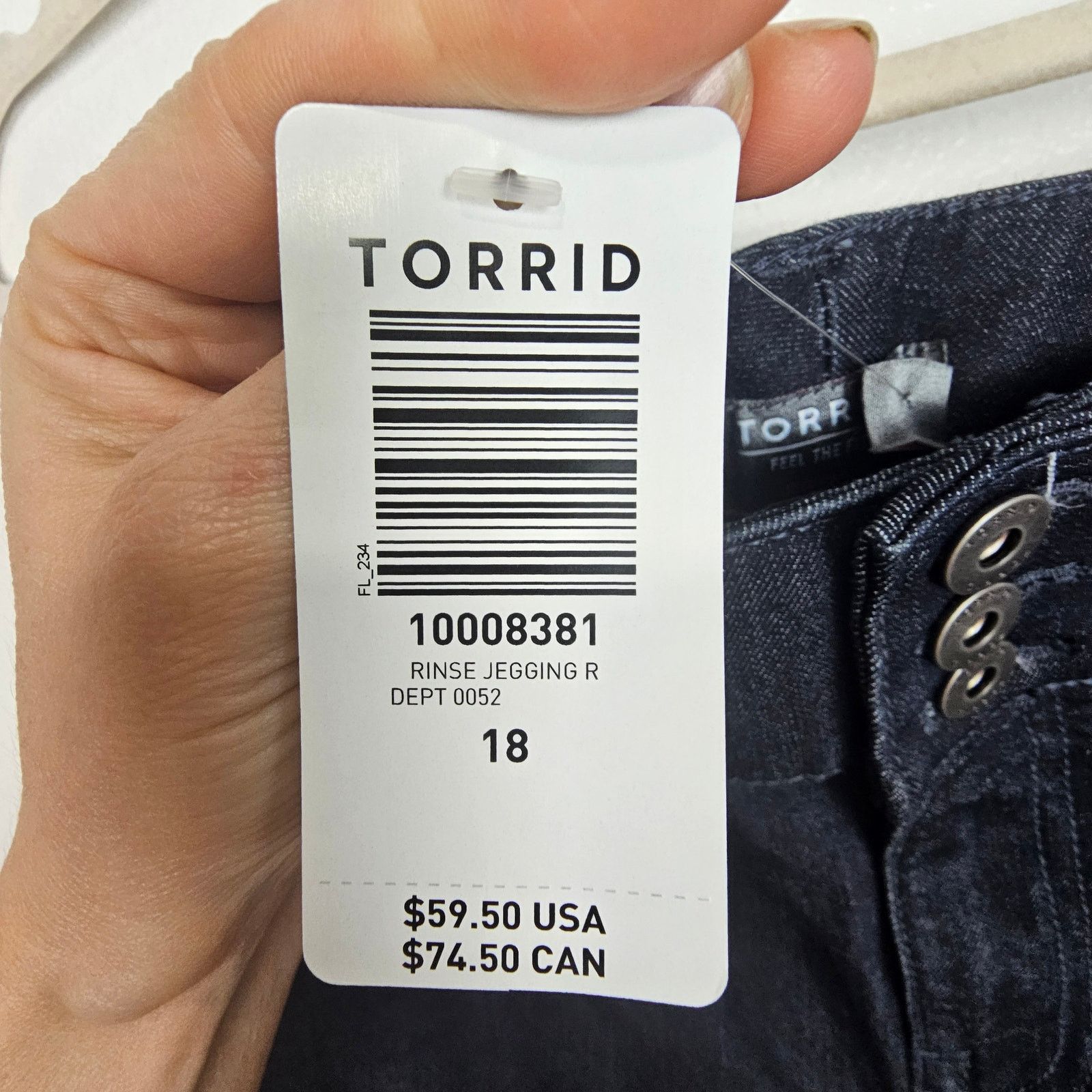 Torrid Torrid Womens Super Stretch Jeggings Sz18R Black Rinse Super Size 40" / US 18 - 6 Thumbnail