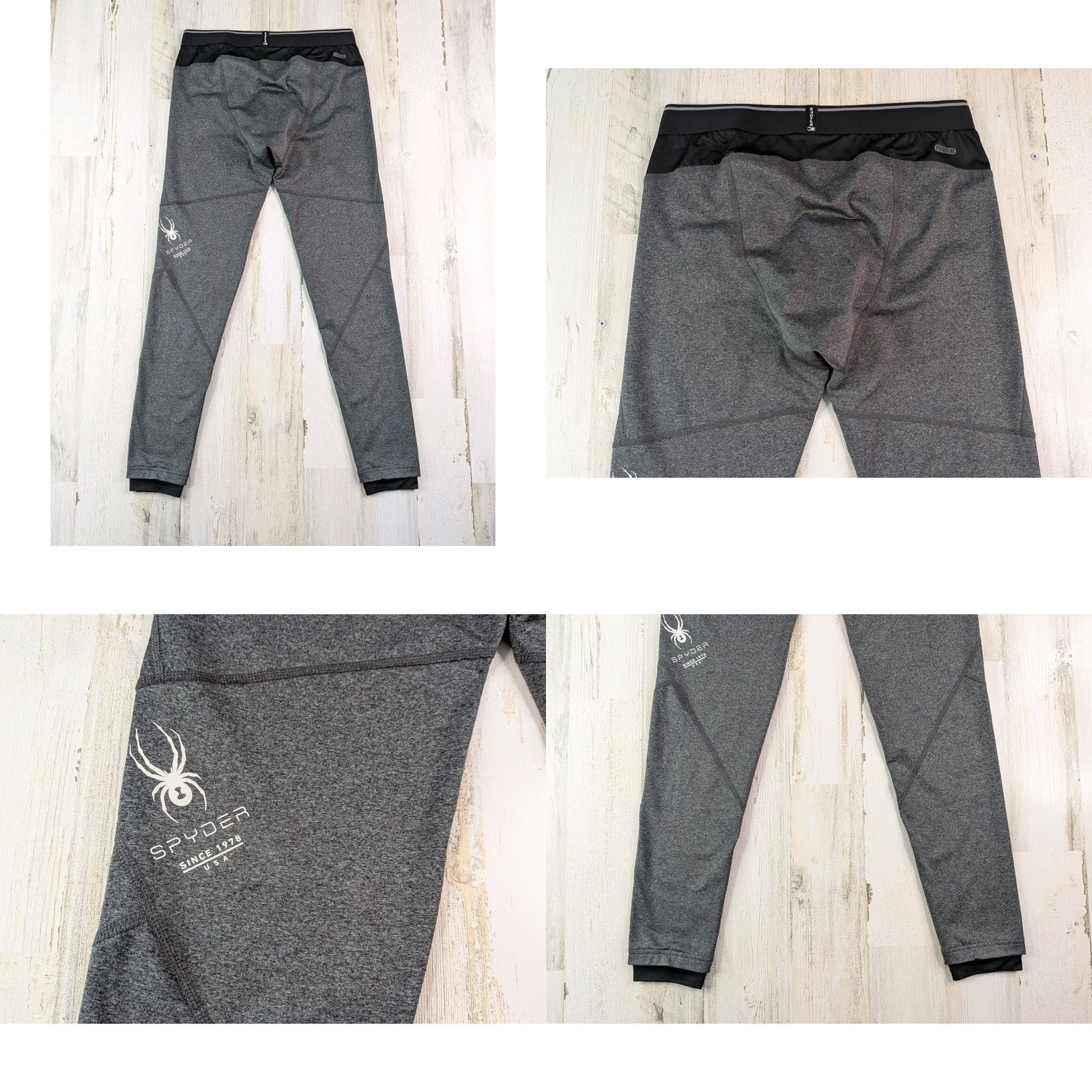 Spyder Spyder Pants Mens Medium Gray ProWeb Brushed Compression Tights Leggings Size US 31 - 8 Thumbnail