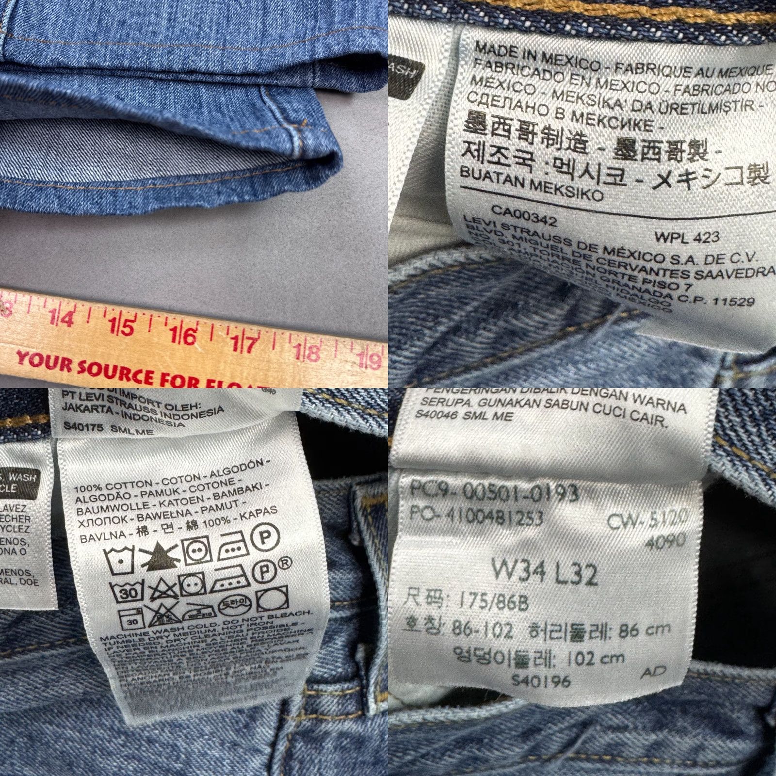 Levi's Levi's 501 Jeans Men 34x30 Denim Straight Button Fly Classic 5-Pocket Blue Denim Pant Regular Size Mens Size US 34 / EU 50 - 8 Thumbnail