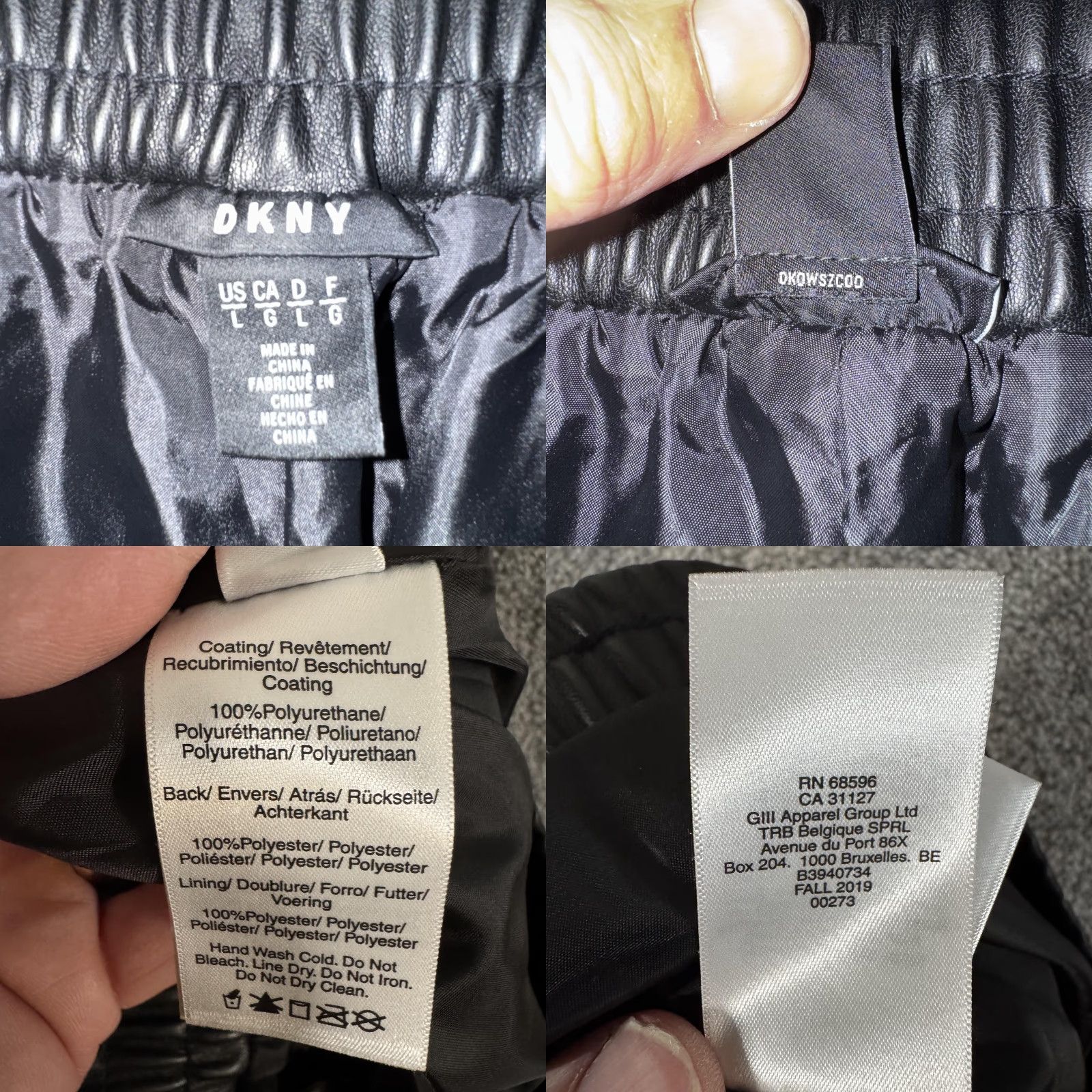 DKNY DKNY Pants L Faux Leather Elastic Waist Lined Pockets Streetwear Edgy Punk Moto Women Black Size 36" / US 14 / IT 50 - 8 Thumbnail