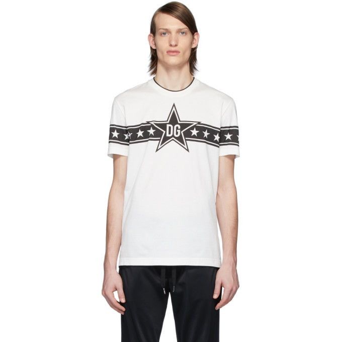 Dolce & Gabbana 😳Dolce Gabbana White DG Stars Millennials T-Shirt Size US L / EU 52-54 / 3 - 11 Thumbnail