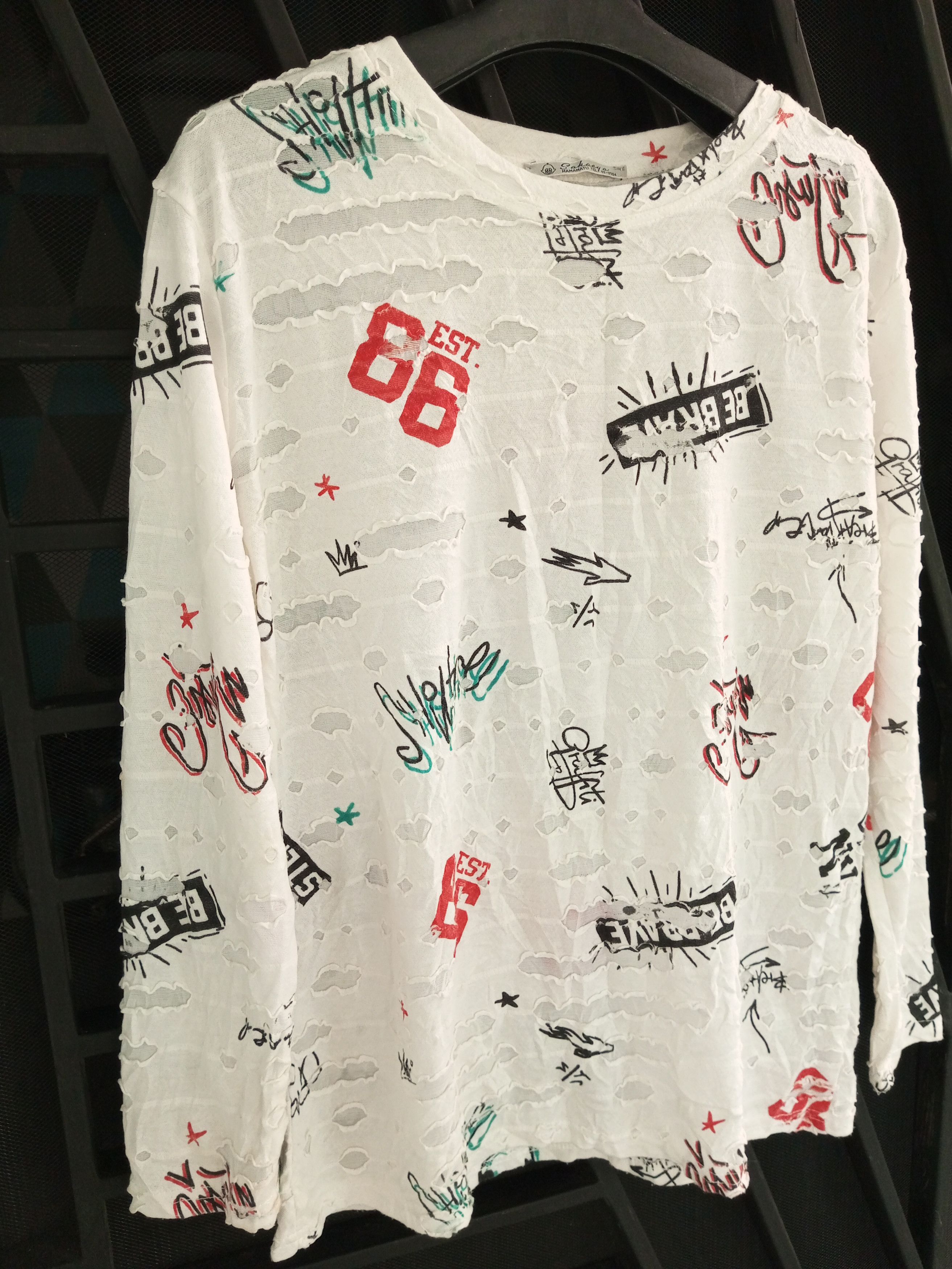 Japanese Brand VINTAGE JAPANESE PUNK DISTRESSED STYLE LONG SLEEVE T SHIRT Size US M / EU 48-50 / 2 - 3 Thumbnail