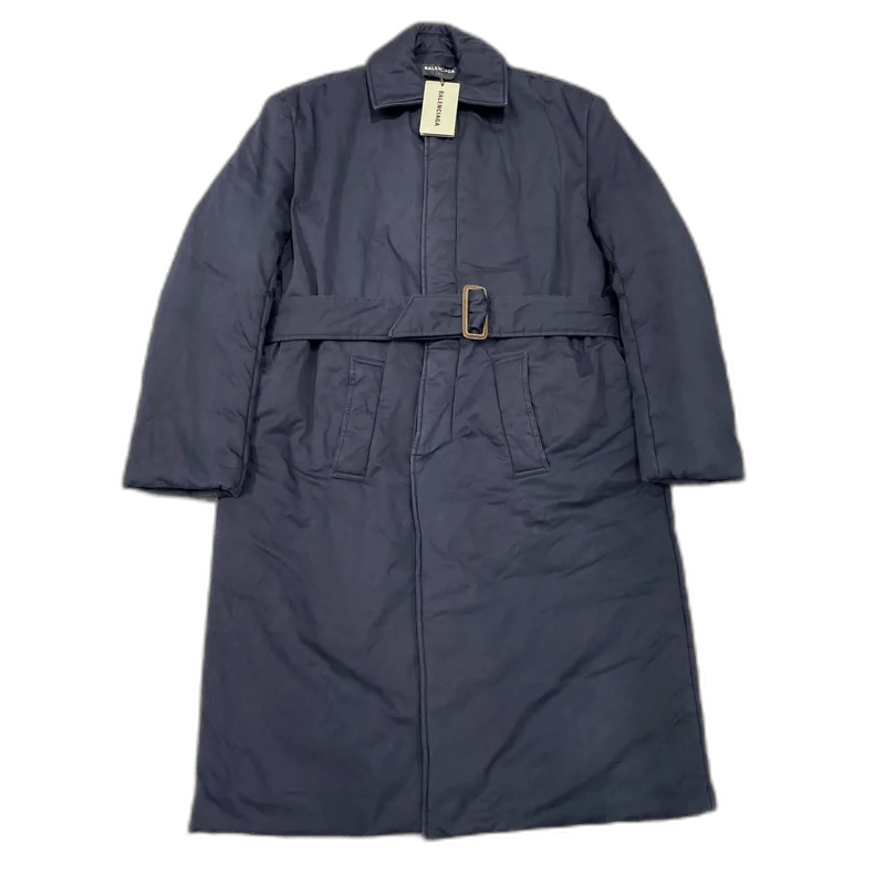 Balenciaga Balenciaga Blue Cotton Long Coat Size 44-2505 Size US L / EU 52-54 / 3 - 1 Thumbnail