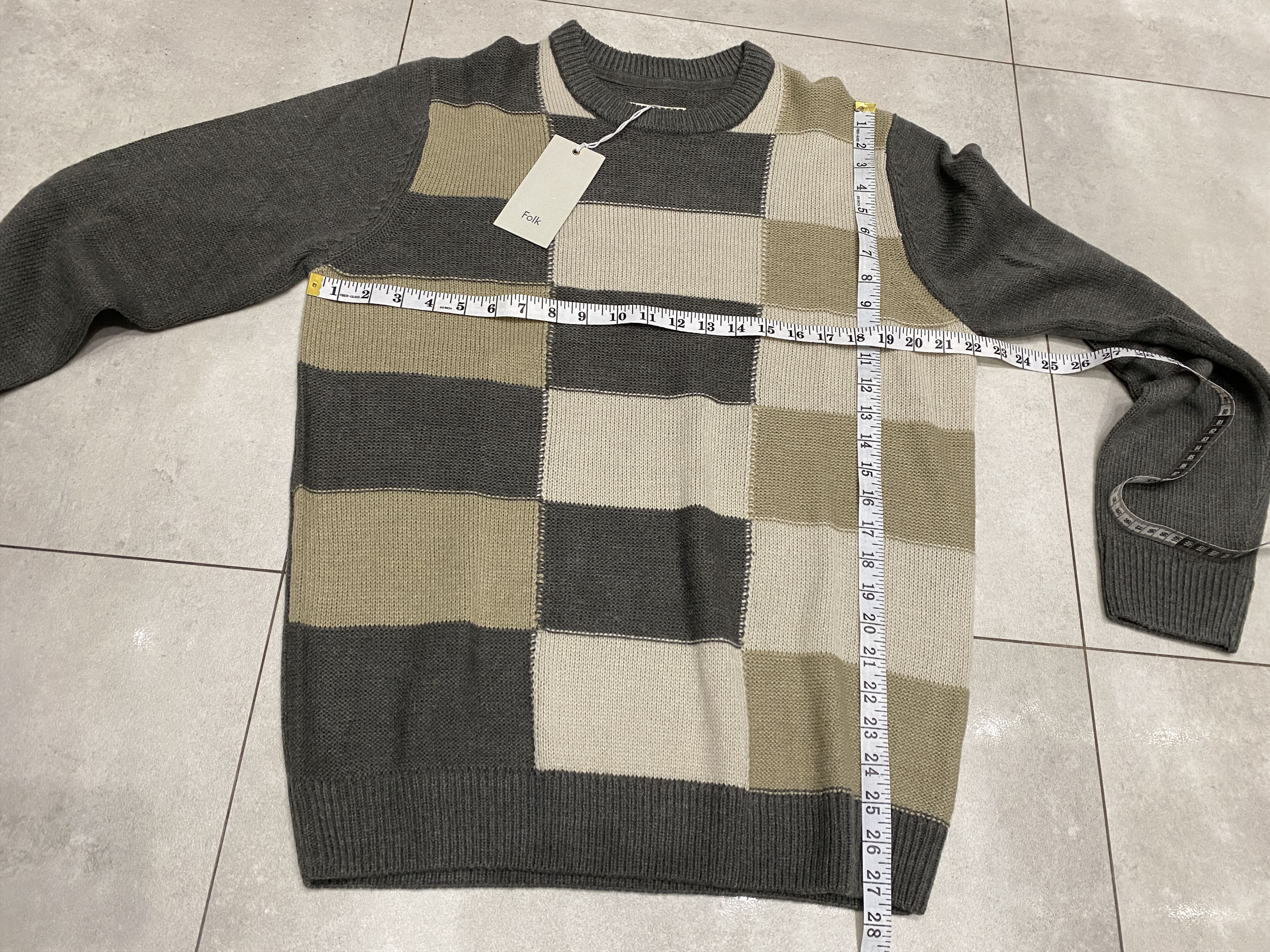 Folk RRP $200 New Folk checker 15% wool sweater size XL Size US XL / EU 56 / 4 - 8 Thumbnail