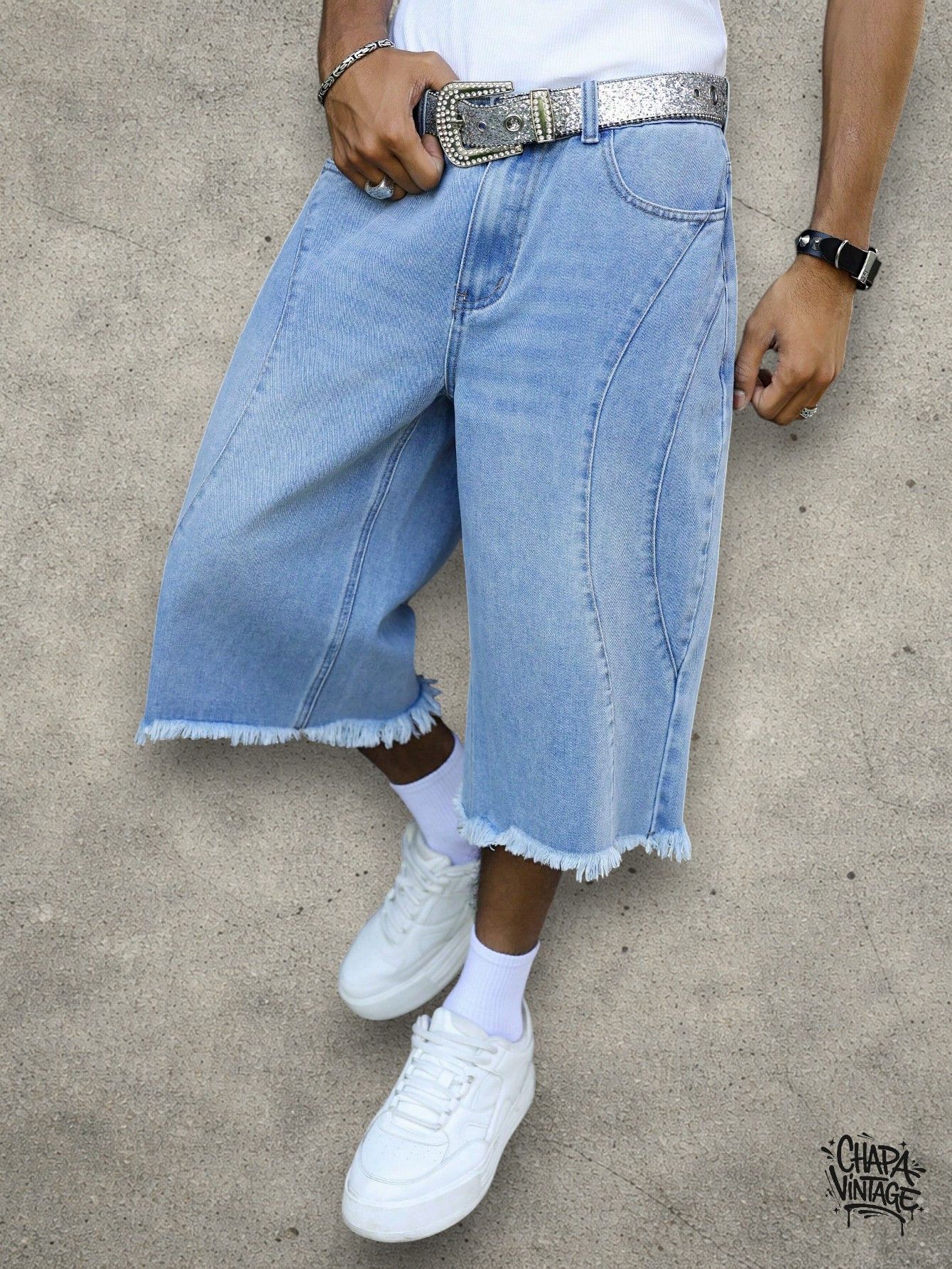 Vintage Distressed light jeans shorts Size US 32 / EU 48 - 4 Thumbnail