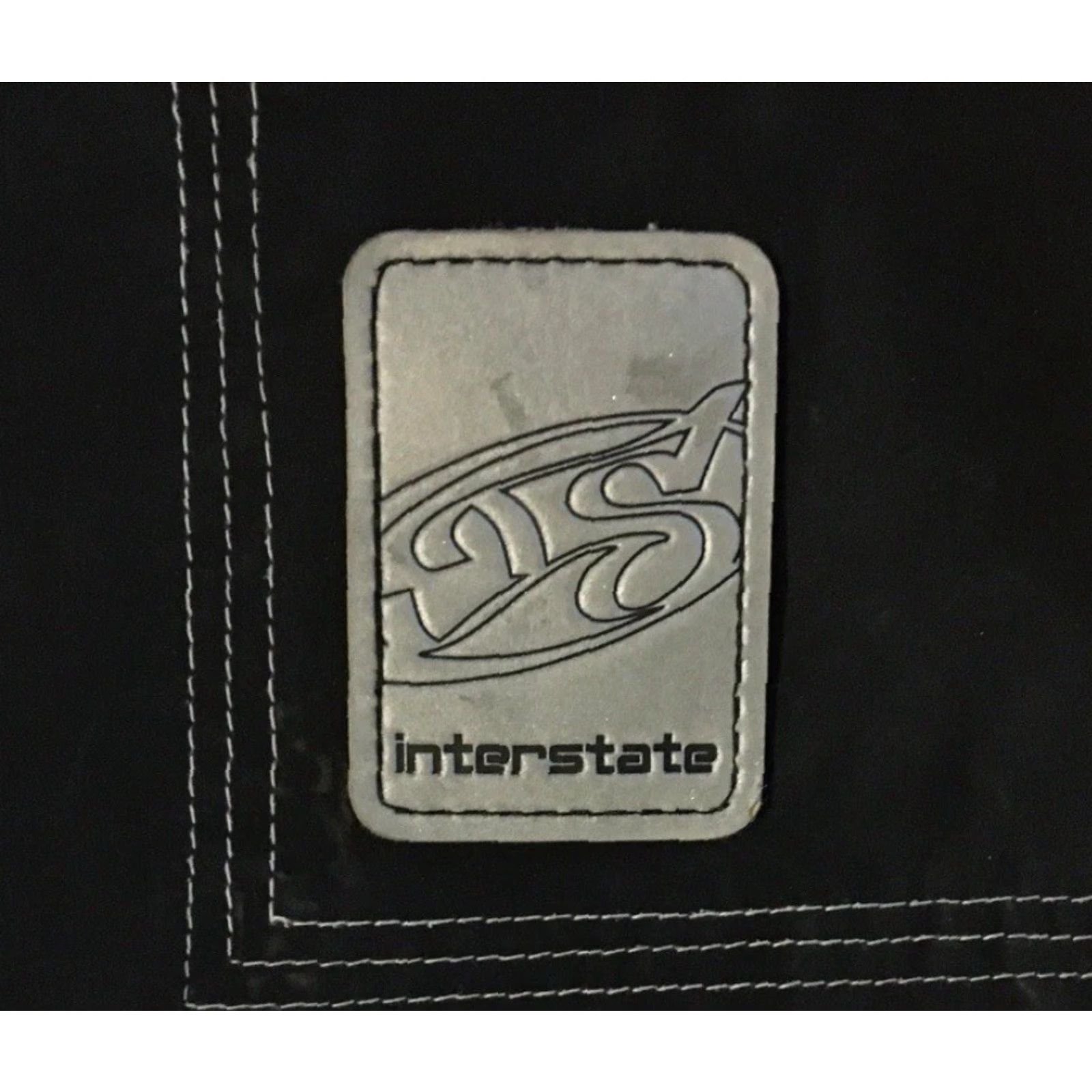 Vintage VINTAGE 90s Interstate Jeans Reflective Jacket 2XL Black Grunge Skate Surf Rave Jnco Y2K Mens Jacket Size US 39 - 2 Thumbnail