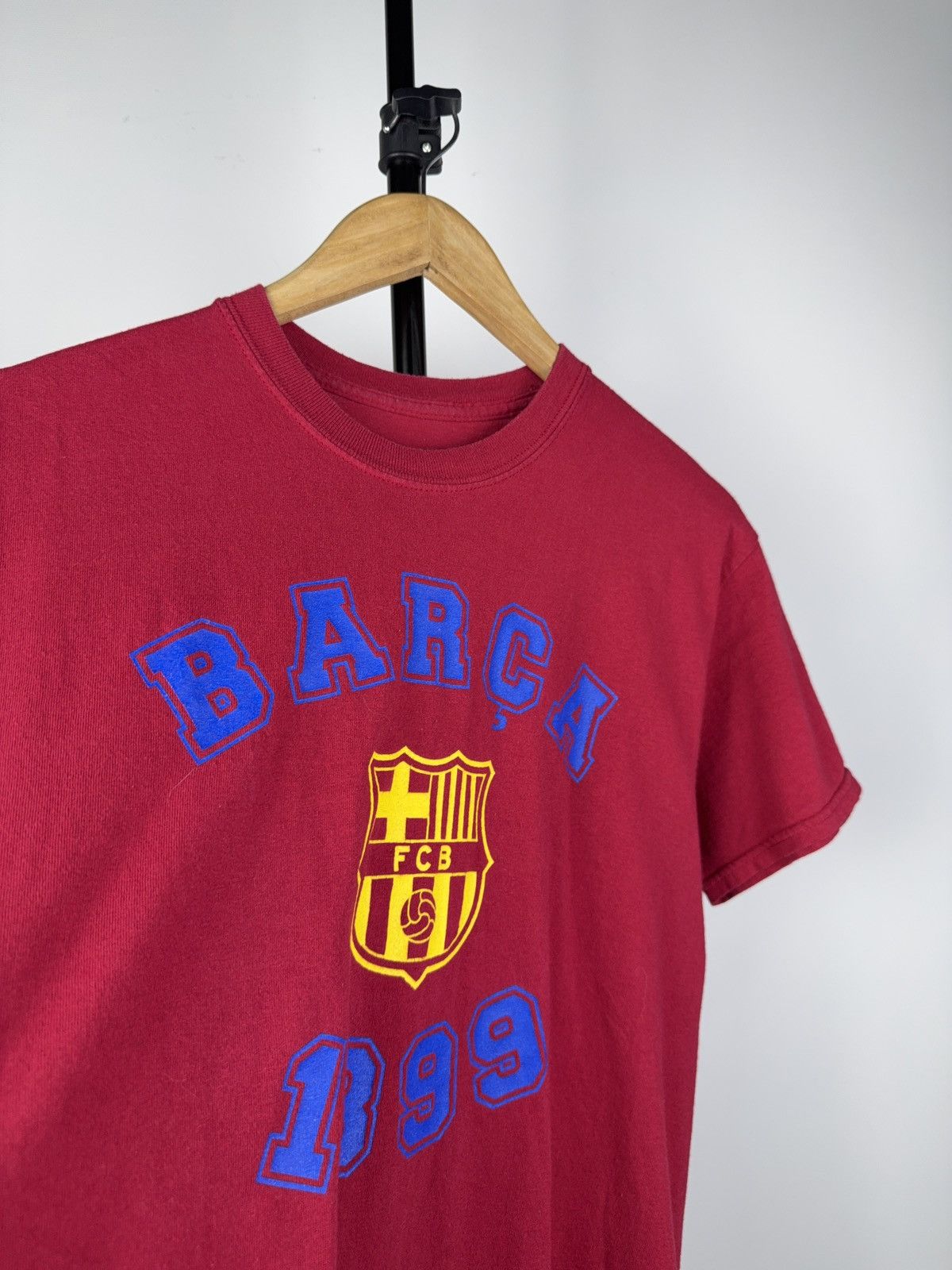 Vintage 00s BARCA Barcelona FCB Fan Big Print Logo T Shirt Mens Size US M / EU 48-50 / 2 - 3 Thumbnail