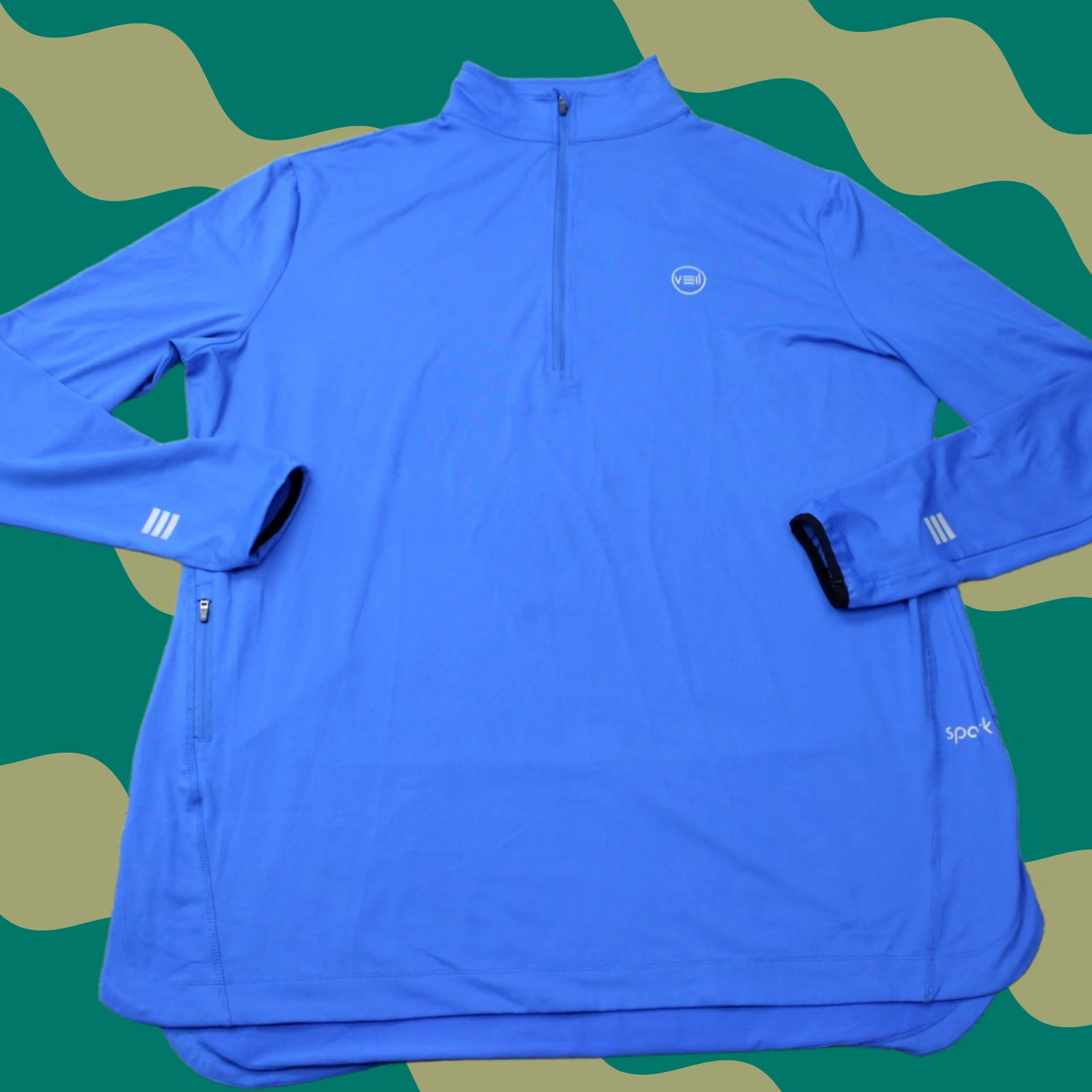 Vintage Veil Spark Sweatshirt Mens 2XL XXL Royal Blue 1/2 Zip Performance Athletic L/S Size US XXL / EU 58 / 5 - 1 Thumbnail