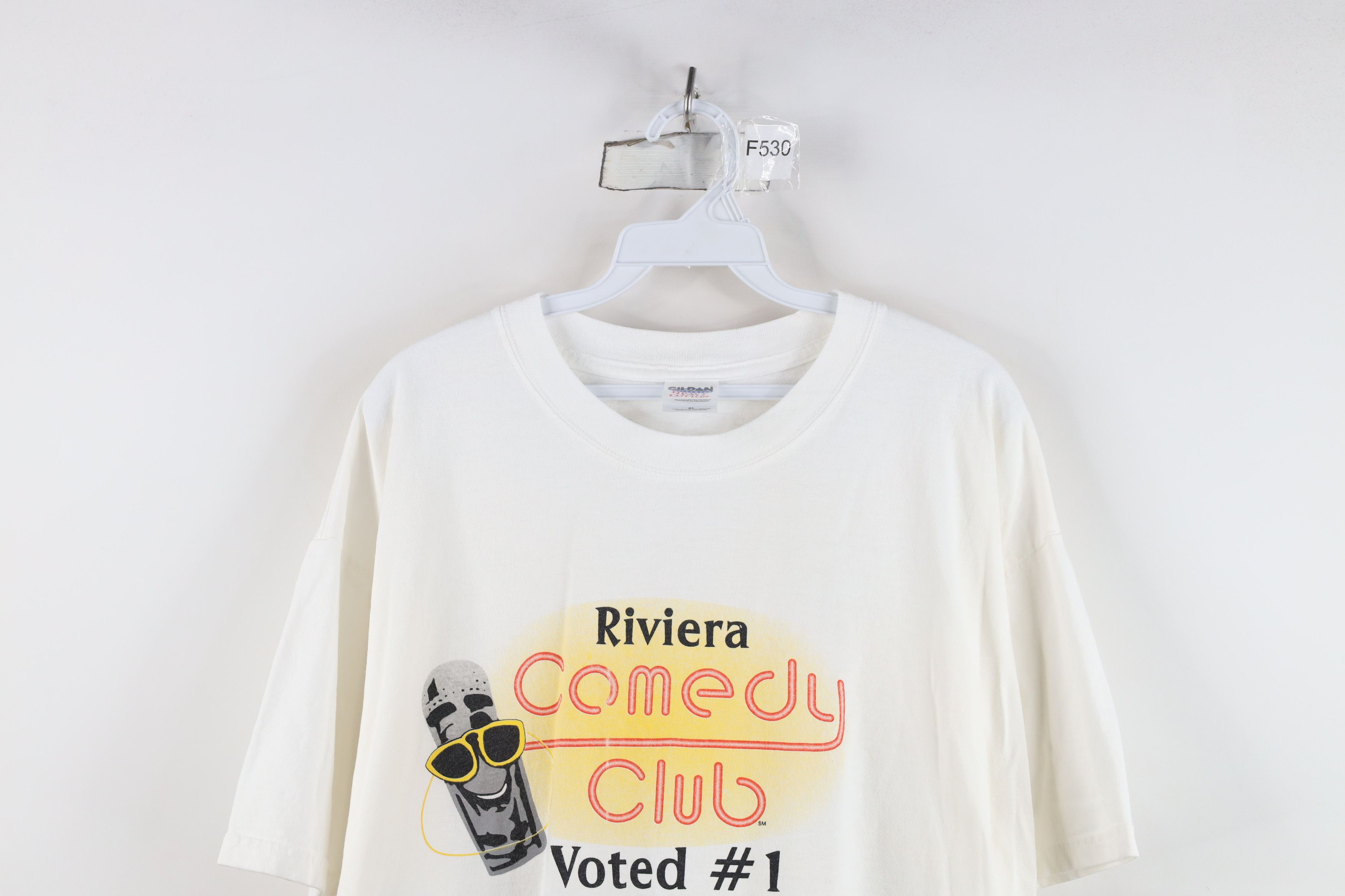 Vintage Vintage Riviera Comedy Stand Up Short Sleeve T-Shirt White Size US XL / EU 56 / 4 - 2 Thumbnail