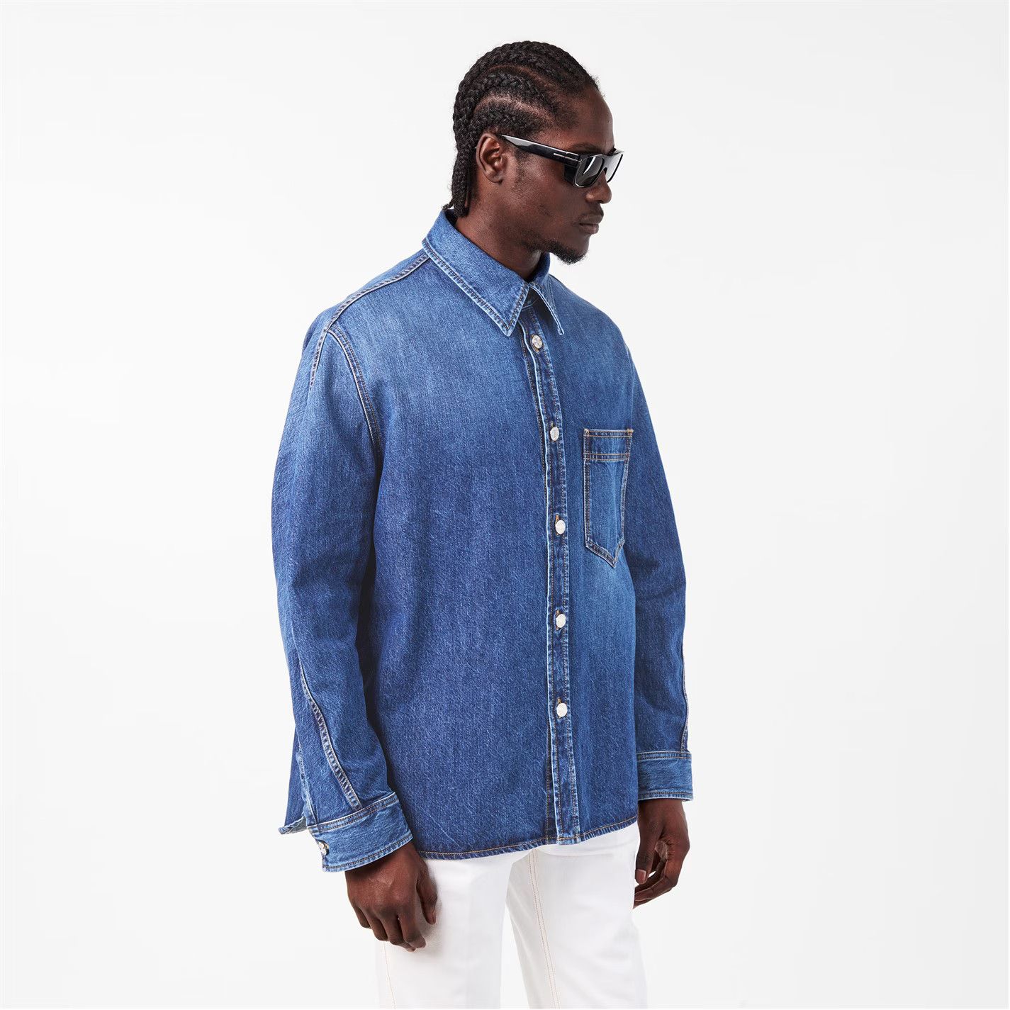 Givenchy o1g2r1mq0426 Tailored Overshirt in Blue Size US M / EU 48-50 / 2 - 3 Thumbnail