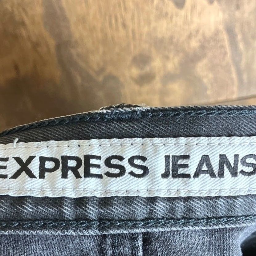 Express Express Mens Jeans Black Denim Rocco Slim Fit Skinny Leg Stretch 32x34 Size US 33 - 4 Thumbnail