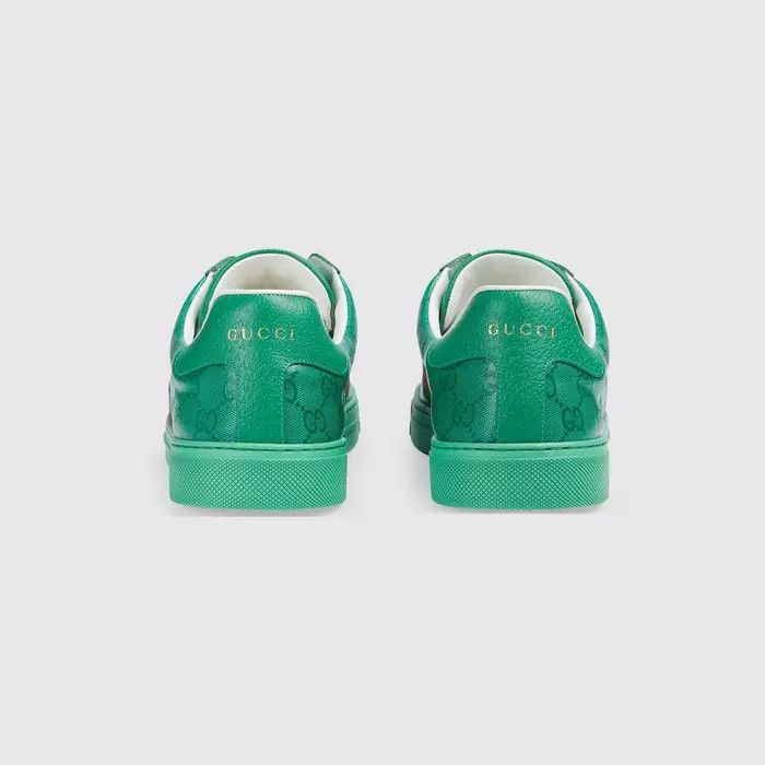 Gucci o1s1wg111025 Men's Ace GG Crystal Canvas Sneakers in Green Size US 14 / EU 47 - 4 Thumbnail