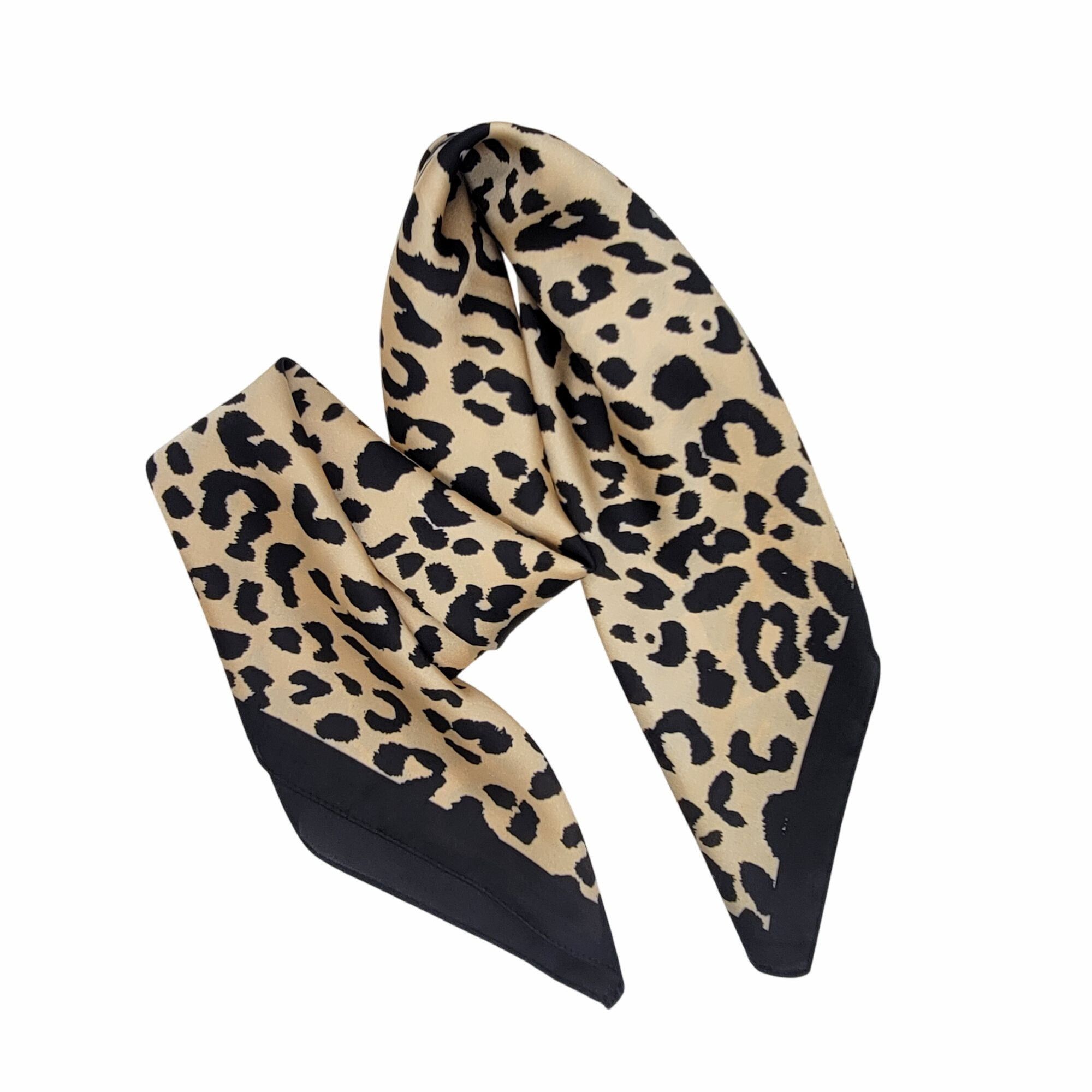 Other ✨Elegant Bandana Square Scarf Silky Satin Cheetah Print Leop Size ONE SIZE - 2 Thumbnail