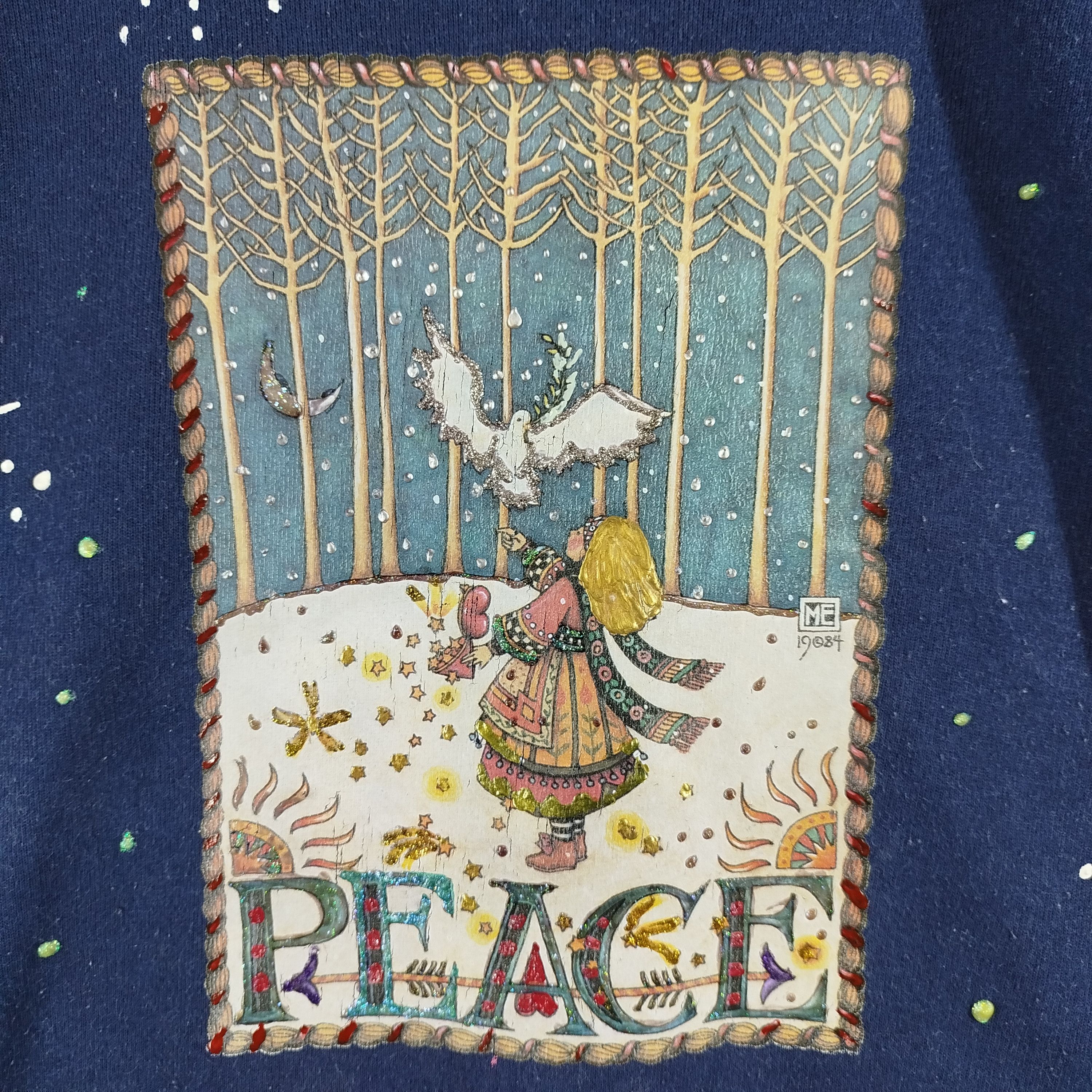 Hanes Vintage Art Hanes Made In USA Sun Faded Swaroski Size US XL / EU 56 / 4 - 2 Thumbnail