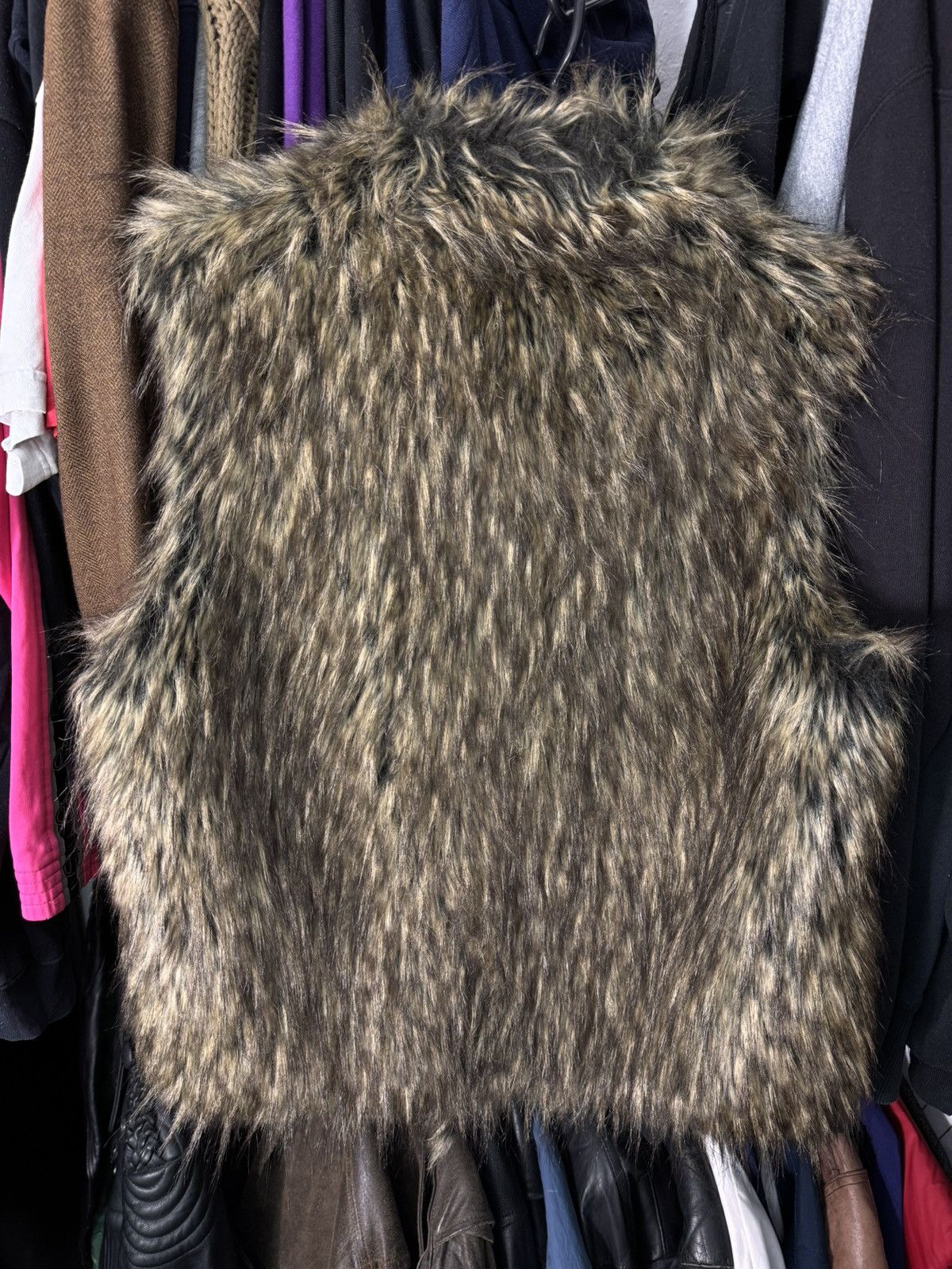 Other Avant Garde Faux Fur Vest Jacket Oversized Brown Size XL / US 12-14 / IT 48-50 - 2 Thumbnail