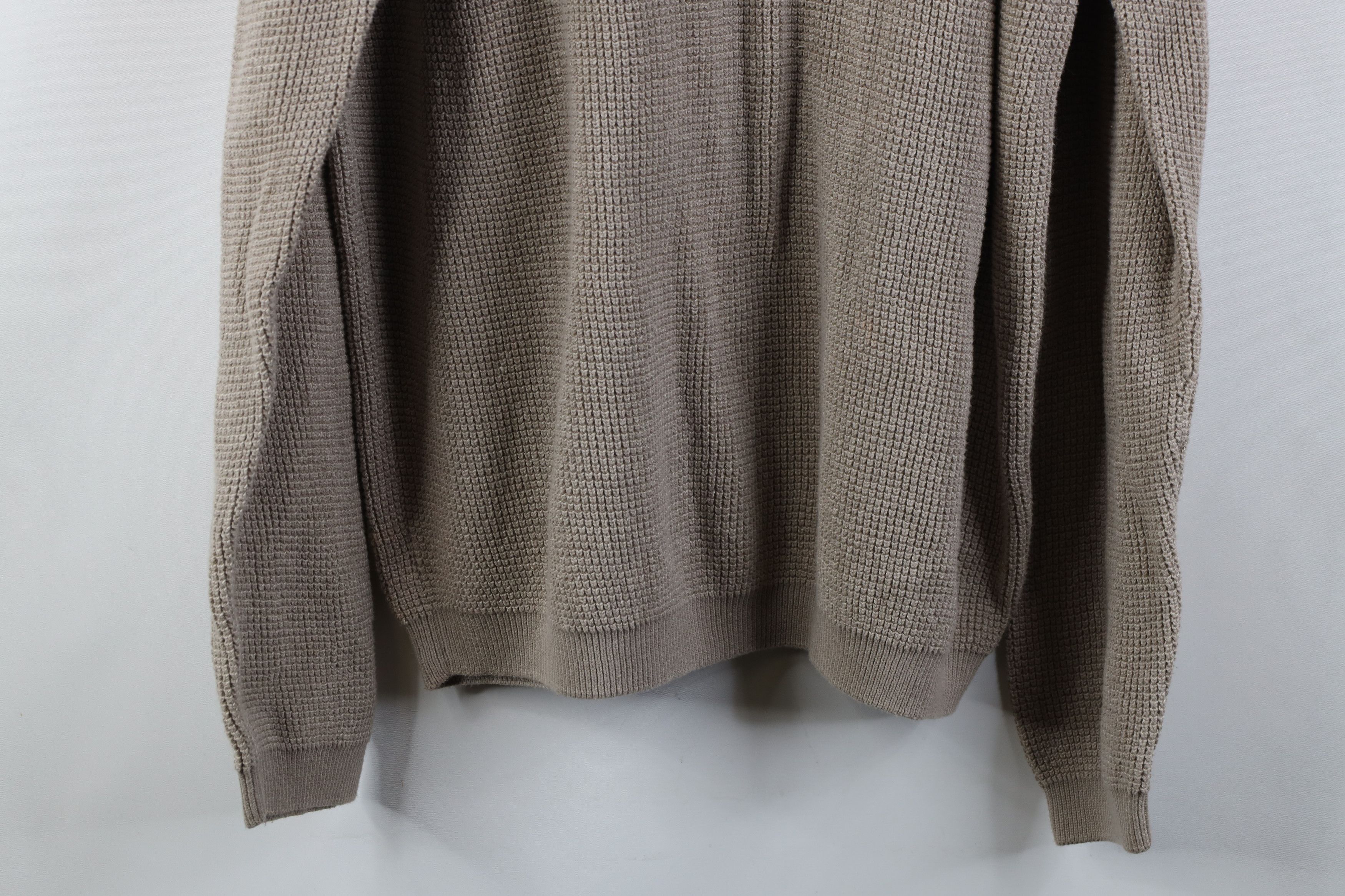 Vintage Vintage 90s Y2K Streetwear Waffle Knit Henley Sweater Cotton Size US XL / EU 56 / 4 - 12 Thumbnail
