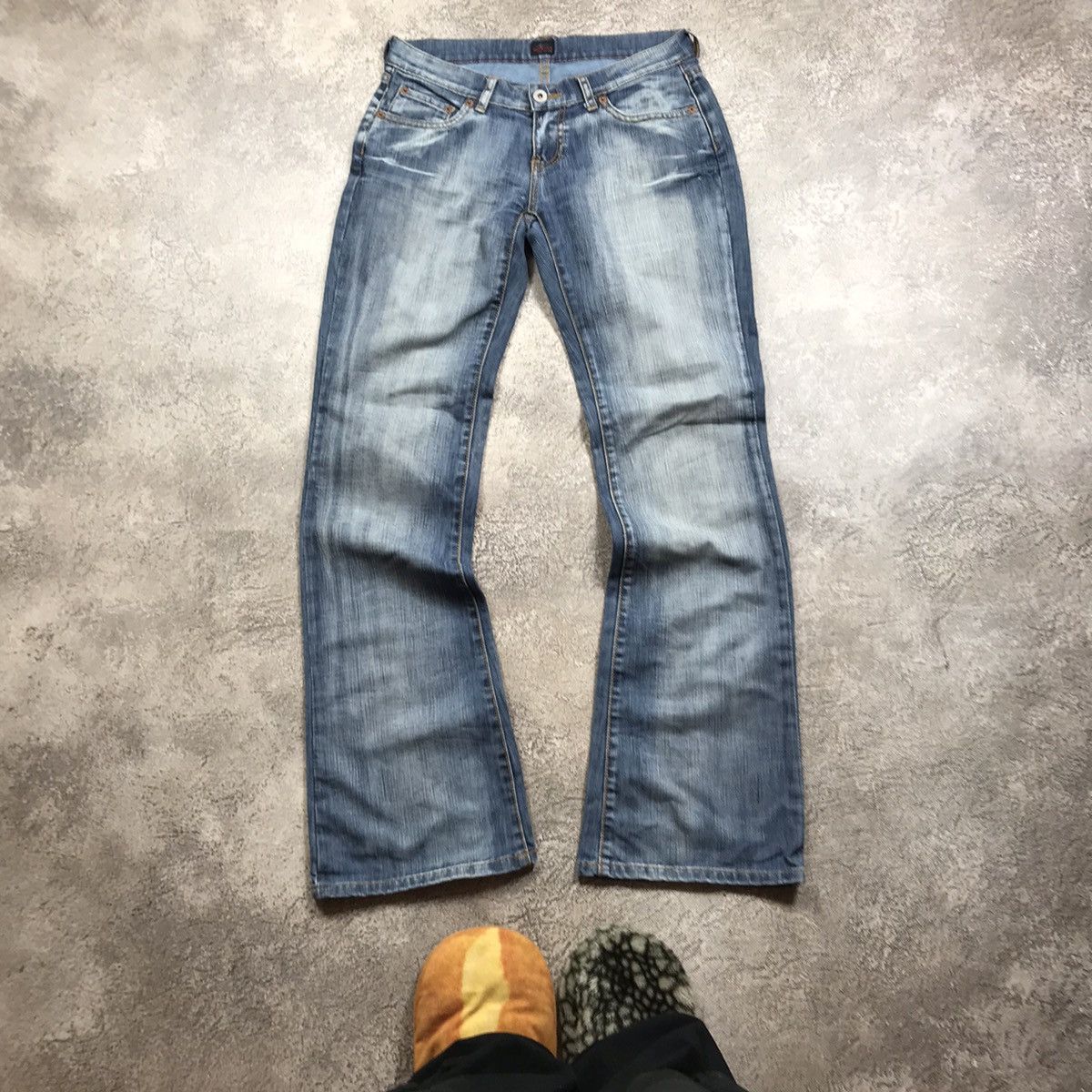 Vintage Vintage Y2K Baggy Flared Distressed Jeans Grunge Skate 27 Size 27" / US 4 / IT 40 - 2 Thumbnail