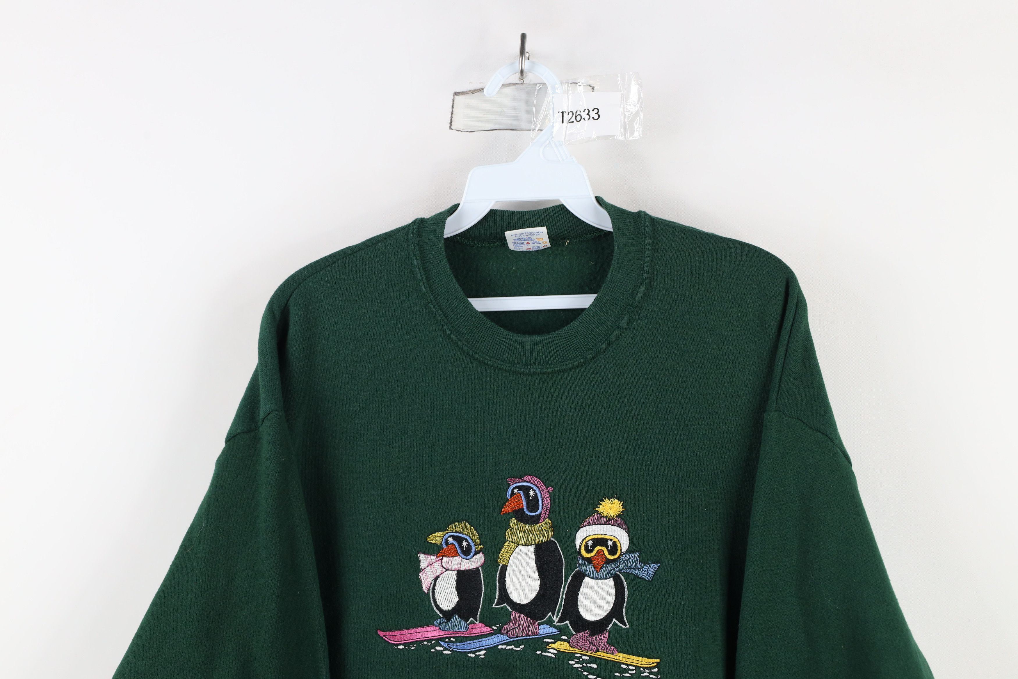 Vintage Vintage 90s Fraternity Penguins Crewneck Sweatshirt USA Size US XL / EU 56 / 4 - 2 Thumbnail