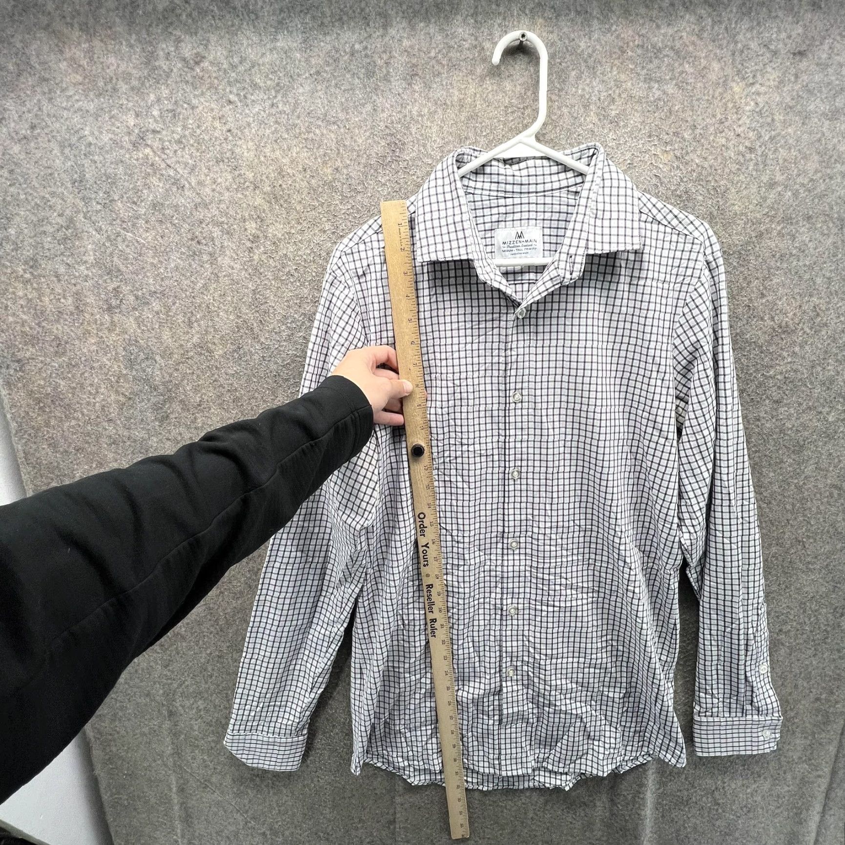 Mizzen+Main Mizzen+Main Dress Shirt Mens MT Blue Check Slim Fit Long Sleeve Shirt Size 40R - 5 Thumbnail