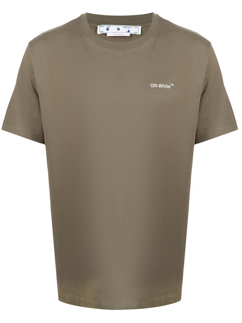Off-White o1gr1nt1124 Wave Diag Slim S/S T-Shirt in Army Green Size US XS / EU 42 / 0 - 1 Thumbnail