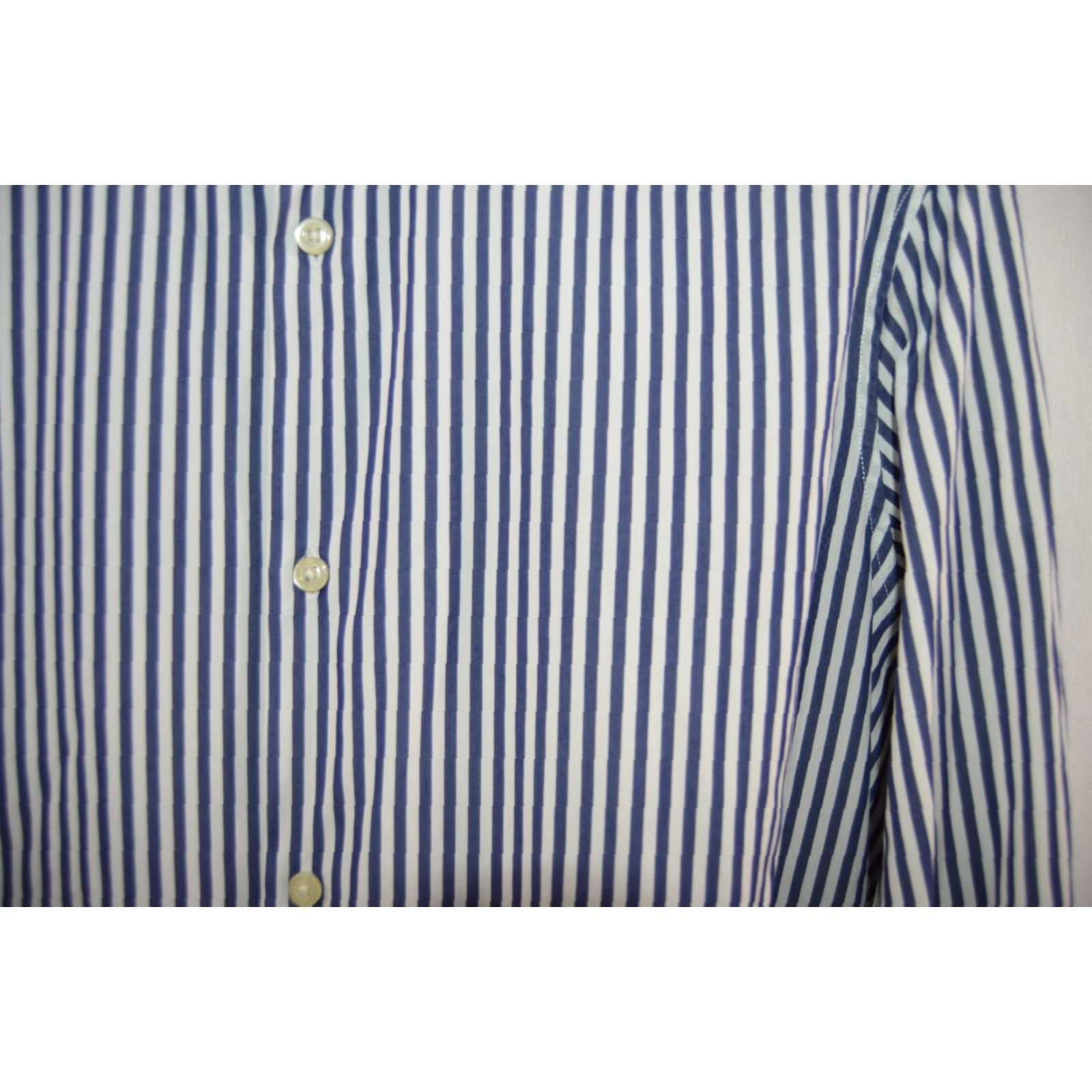 Banana Republic Banana Republic Shirt Blue Stripe L/S Button-Up Cotton Blend Large Men’s Size US L / EU 52-54 / 3 - 2 Thumbnail