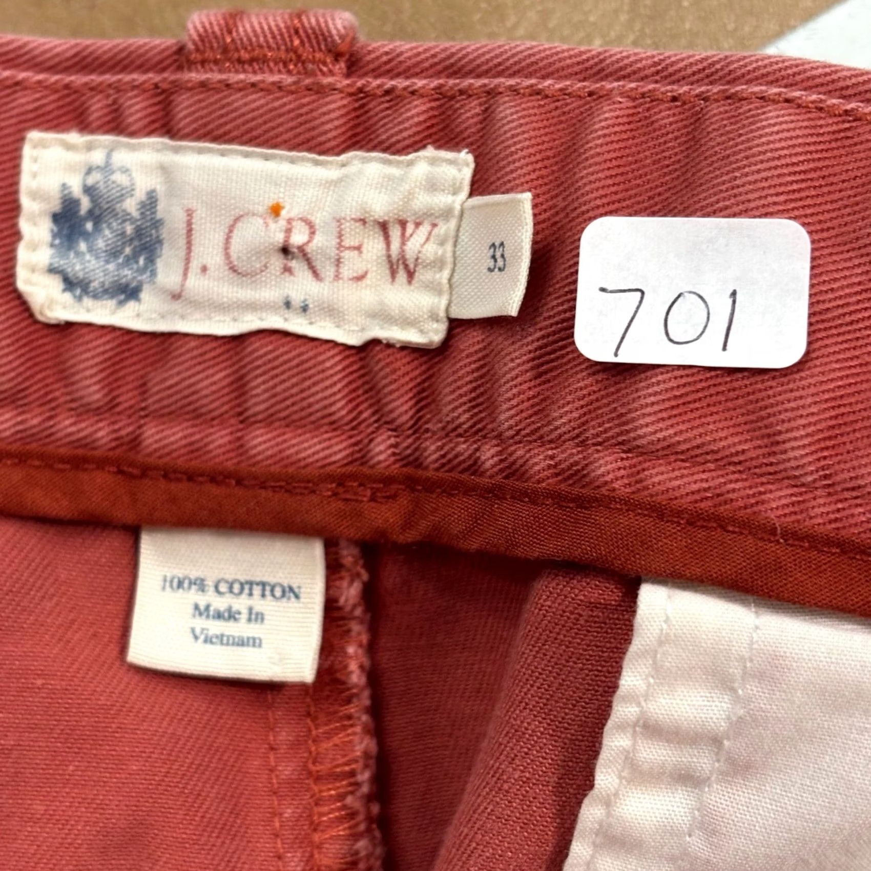 J.Crew J.Crew Chino Shorts 33 Red 9 Inch Inseam 100% Cotton Twill Casual Summer Mens Size US 33 - 2 Thumbnail