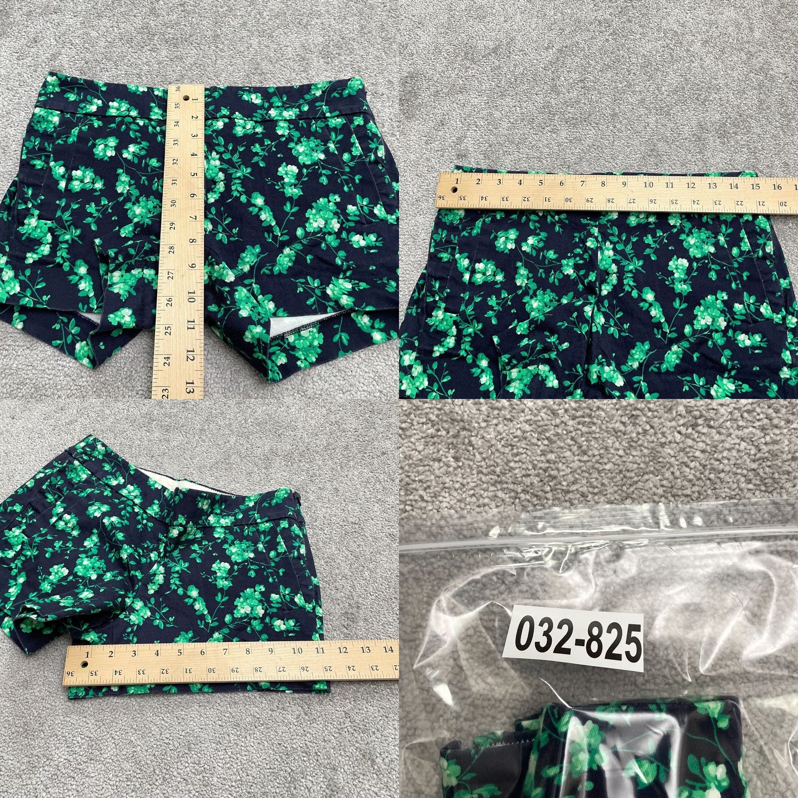 J.Crew J.CREW Stretch Floral Chino Shorts Womens 4 Blue Green Mid Rise Casual 30x3.5 Size 27" / US 4 / IT 40 - 8 Thumbnail
