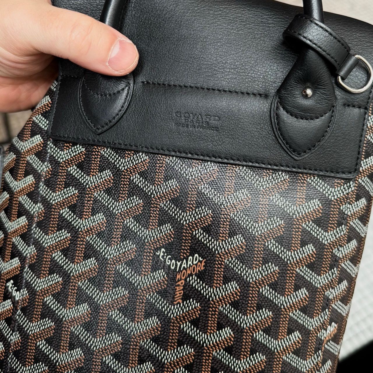 Goyard Goyard 2019 Black Goyardine Mini Alpin Convertible Backpack Size ONE SIZE - 6 Thumbnail