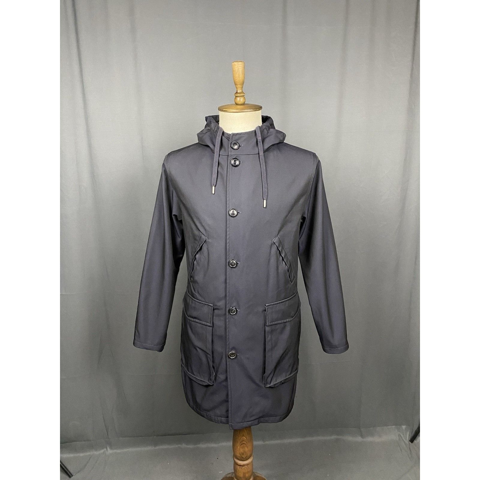 Our Legacy Our Legacy "Midnight Shimmer" Dark Blue Hooded Waterproof Pa Size US S / EU 44-46 / 1 - 7 Thumbnail